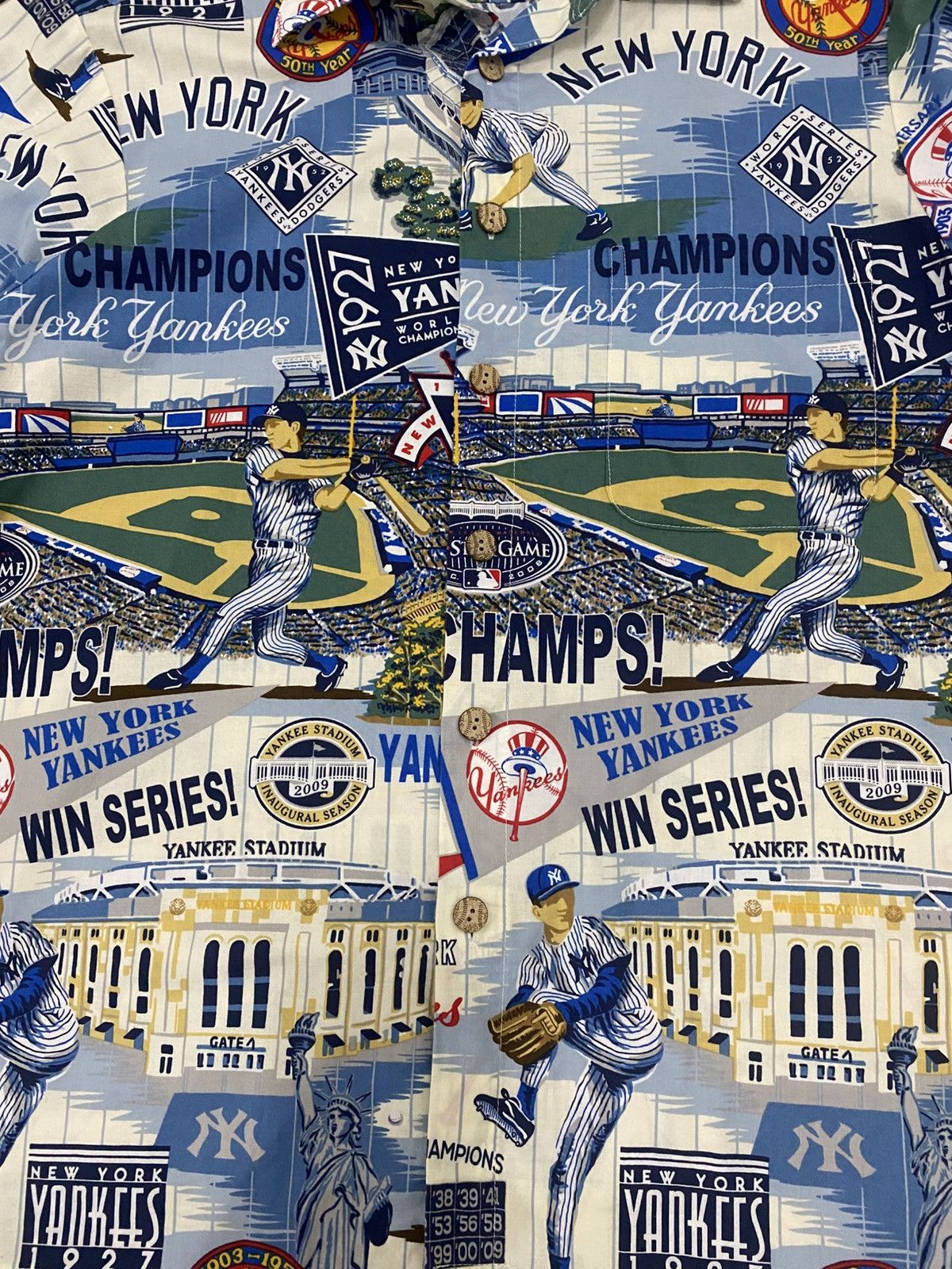 MLB × New York Yankees Rare Vtg New York Yankees Aloha Full Print Cotton Shirt Size US S / EU 44-46 / 1 - 6 Thumbnail