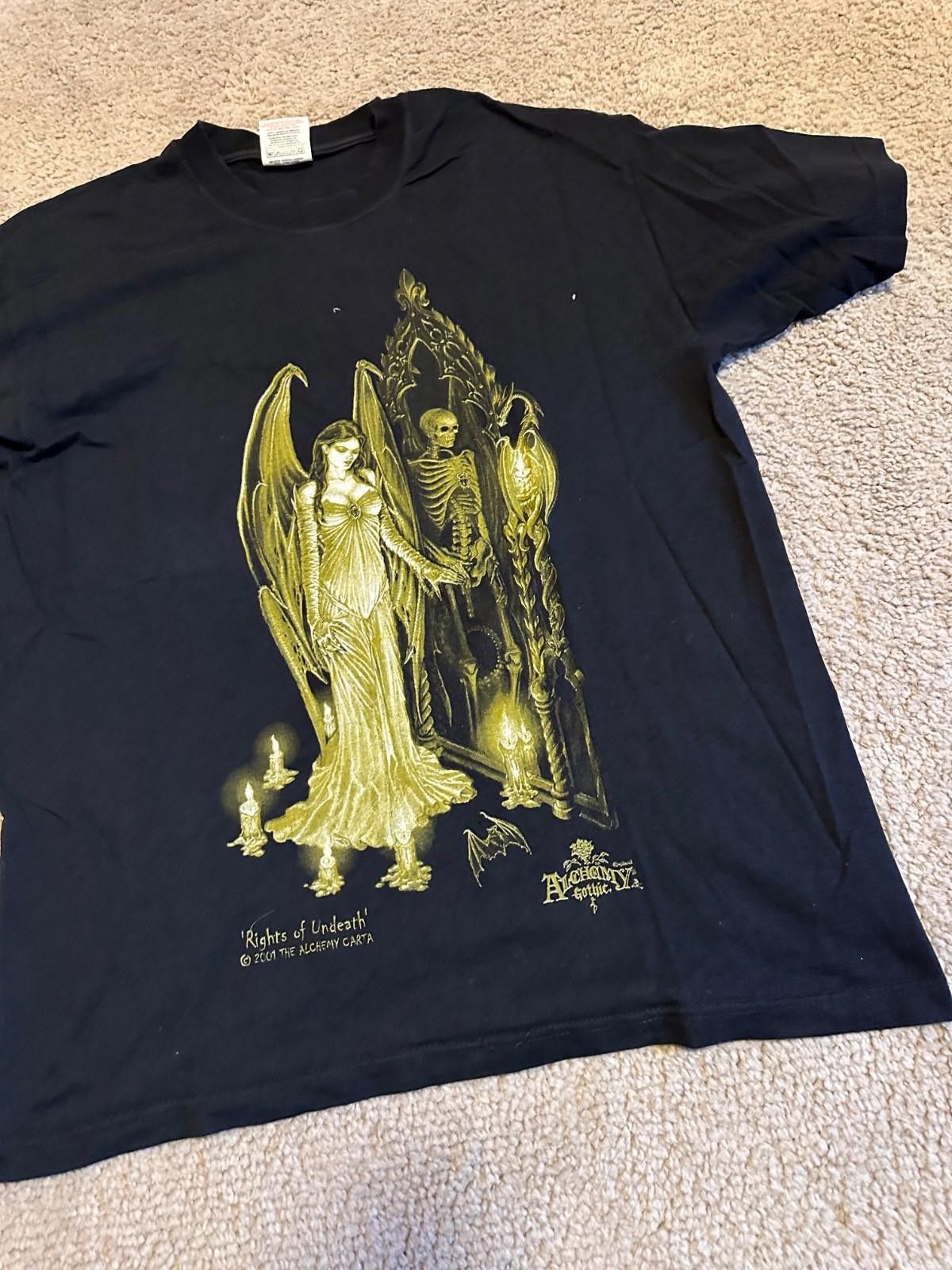 Fruit Of The Loom Vintage 2001 alchemy gothic t shirt Y2K Sz L Size US L / EU 52-54 / 3 - 2 Thumbnail
