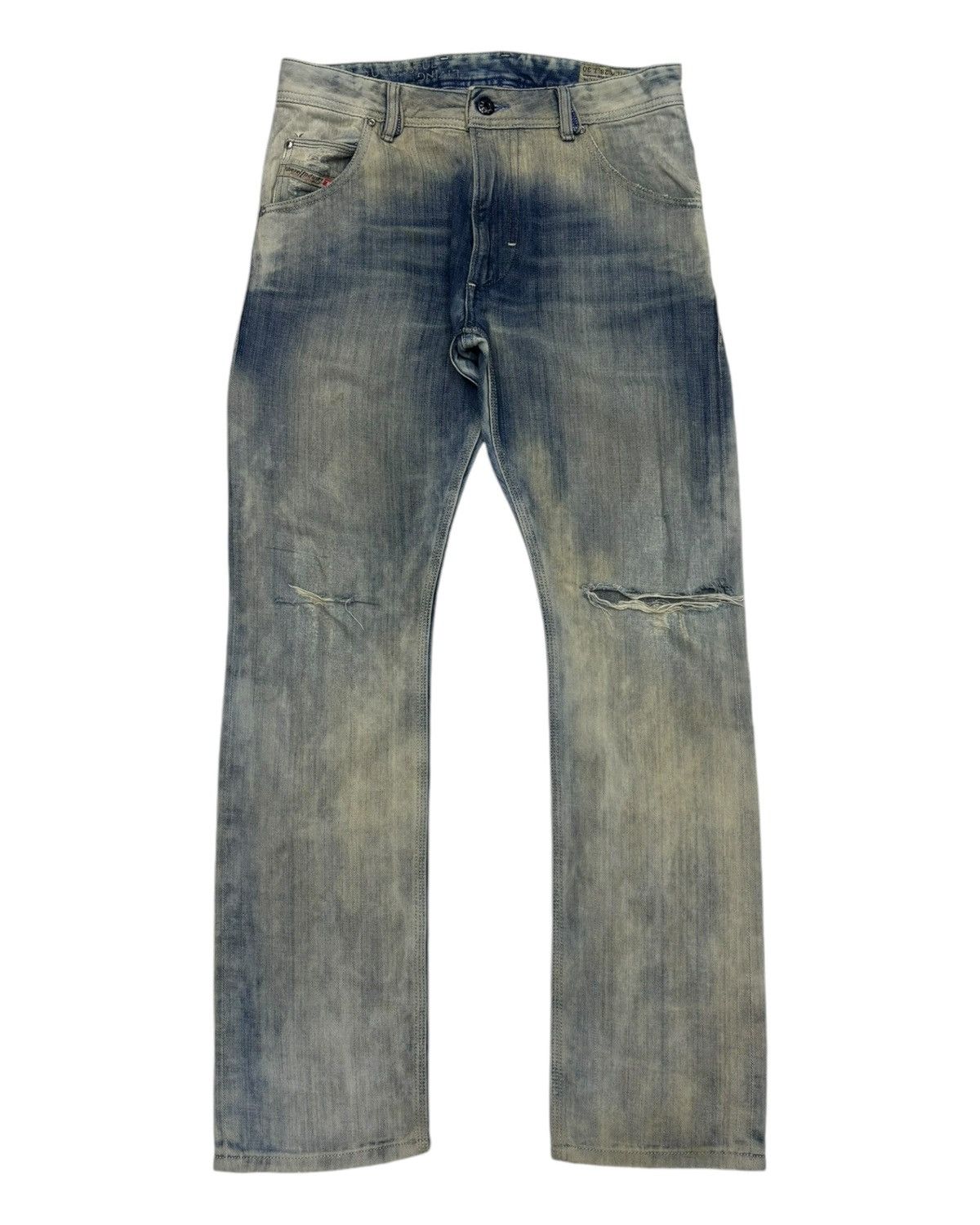 Diesel RARE VINTAGE DIESEL ACID WASH DESTROYED DENIM JEANS Size US 31 - 7 Thumbnail