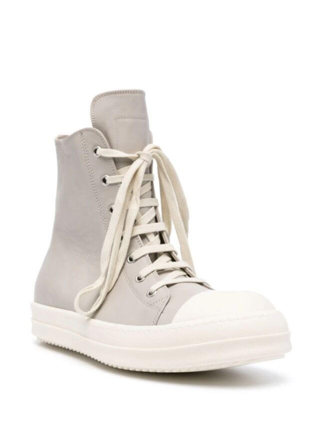 image of Rick Owens Lido High-Top Sneakers in Silver, Men's (Size 7)