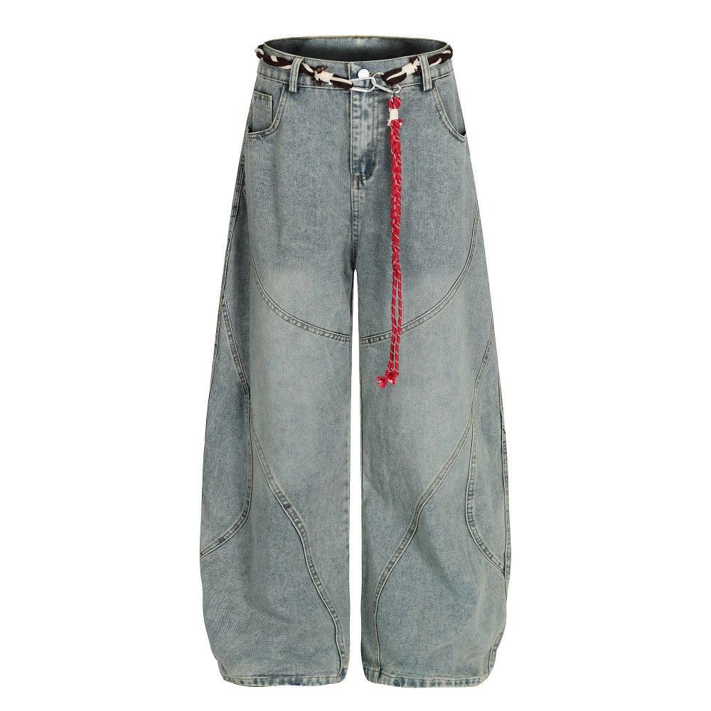 Jean American high street washed distressed scimitar jeans Size US 32 / EU 48 - 1 Thumbnail