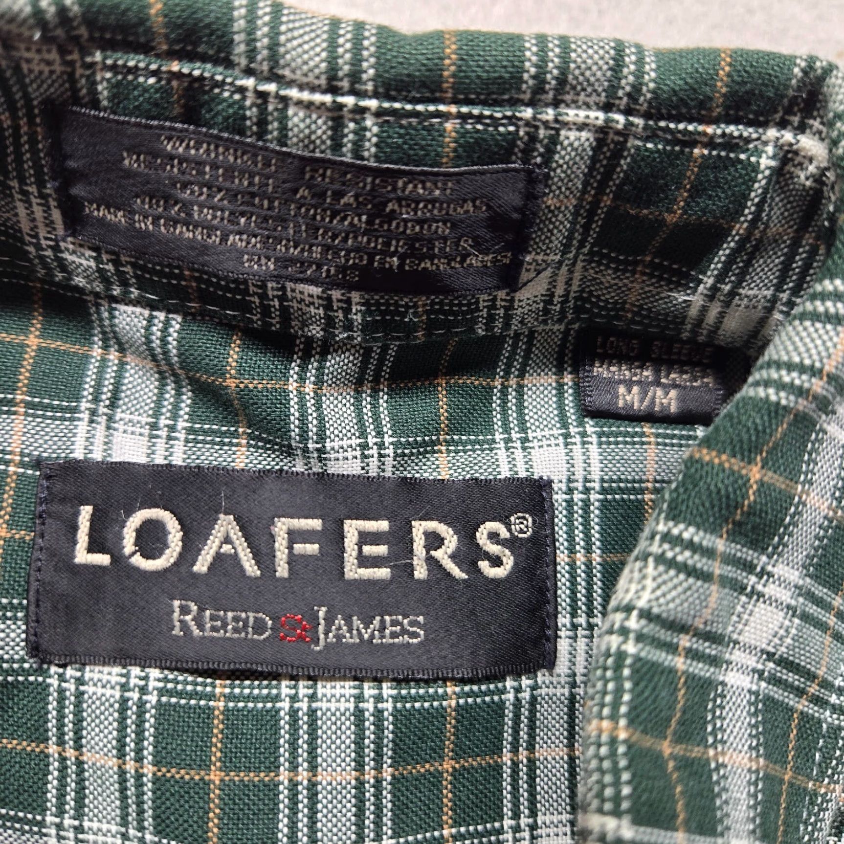 Vintage Loafers Reed & James Shirt Men M Plaid Green Cotton Button-Up Long Sleeve Casual Vintage: No (omit N/A) Size US M / EU 48-50 / 2 - 3 Thumbnail
