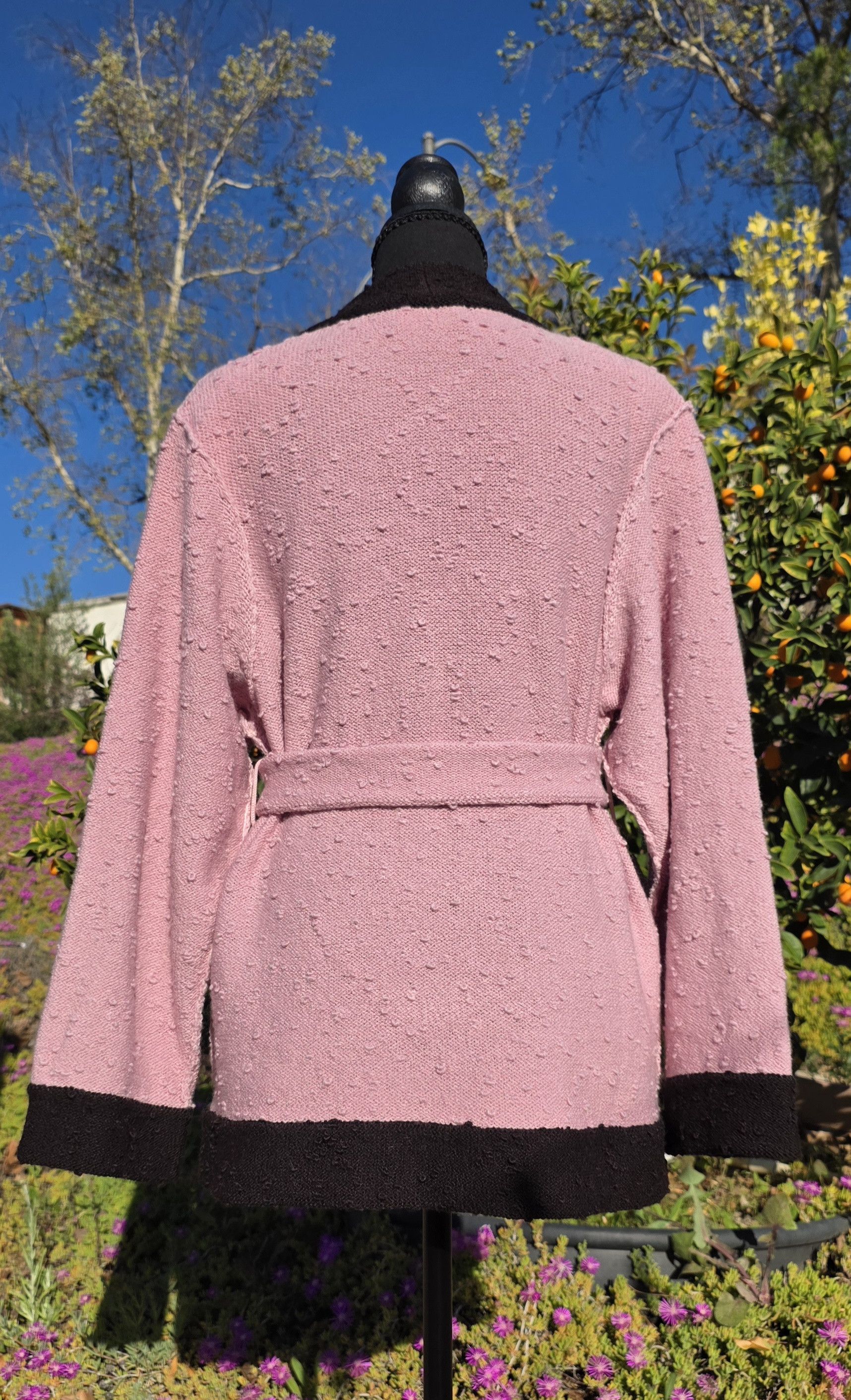 Chanel CHANEL Pink/Black Belted Cardigan Fall '24 Look 19 FR 38/US6 Size S / US 4 / IT 40 - 3 Thumbnail