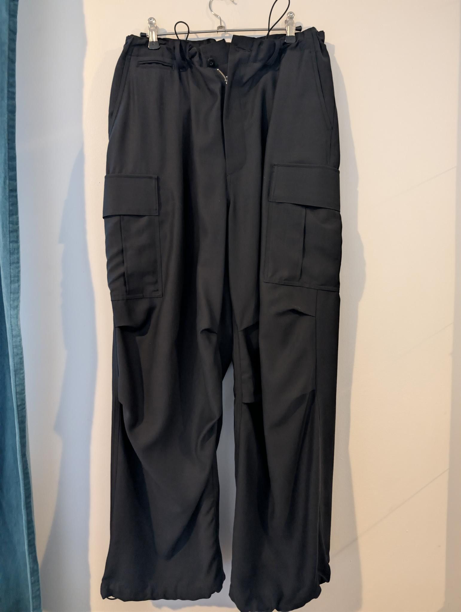 Graphpaper Wool Cupro Military Cargo Pants #BLACK [GM241-40077] Size US 32 / EU 48 - 3 Thumbnail
