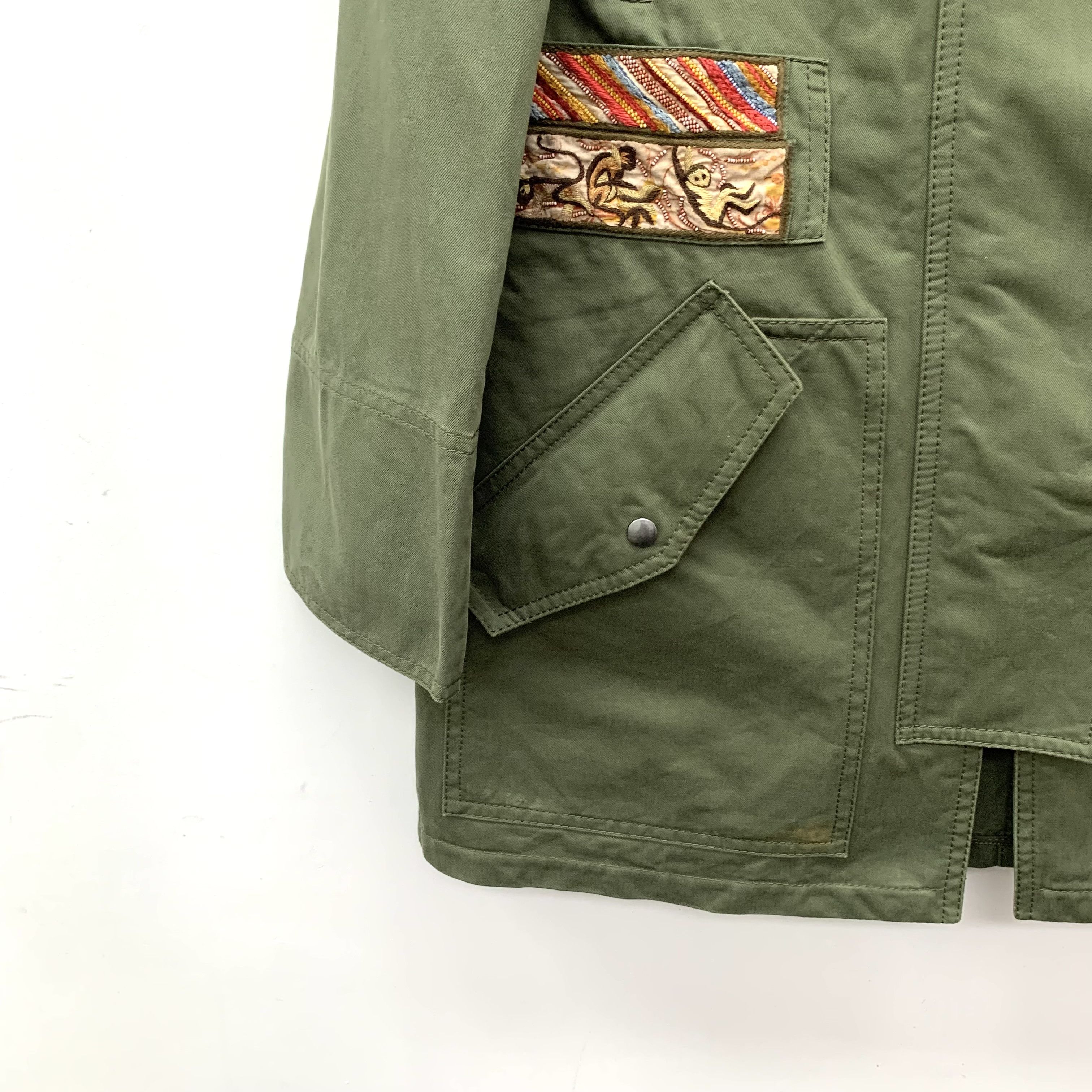 Valentino Embroidered Hoodie Jacket Military Green (S)