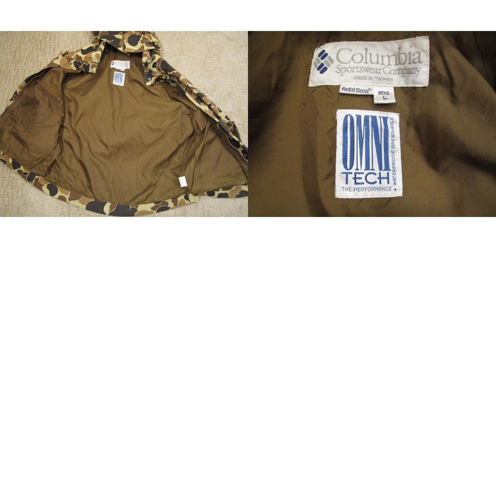 Skin VINTAGE Columbia Jacket Men L Brown Camouflage Hunting Waterproof USA Hoodie? Size US L / EU 52-54 / 3 - 8 Thumbnail