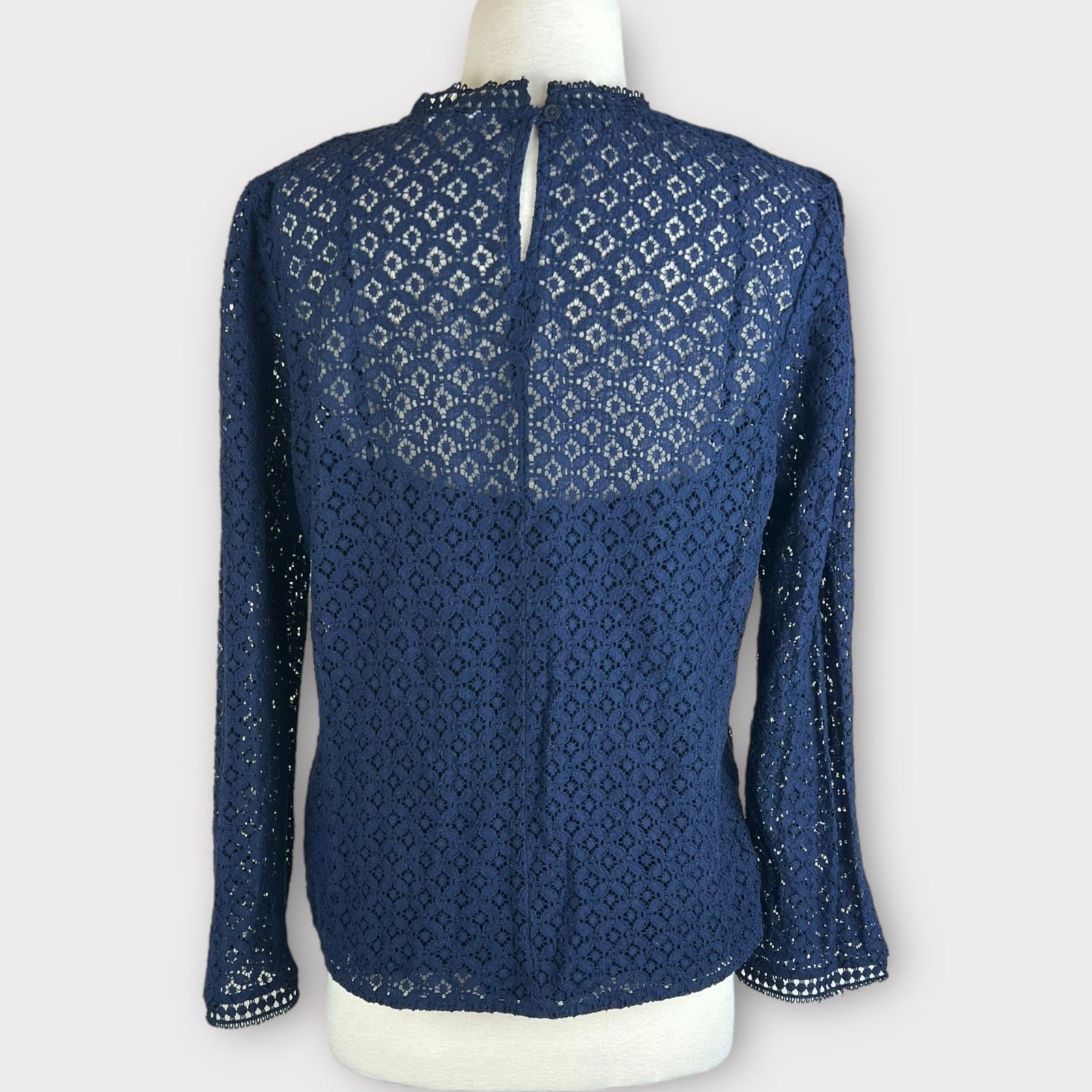Gap Gap | Eyelet Lace Mock Neck Blouse | Medium Size M / US 6-8 / IT 42-44 - 4 Thumbnail