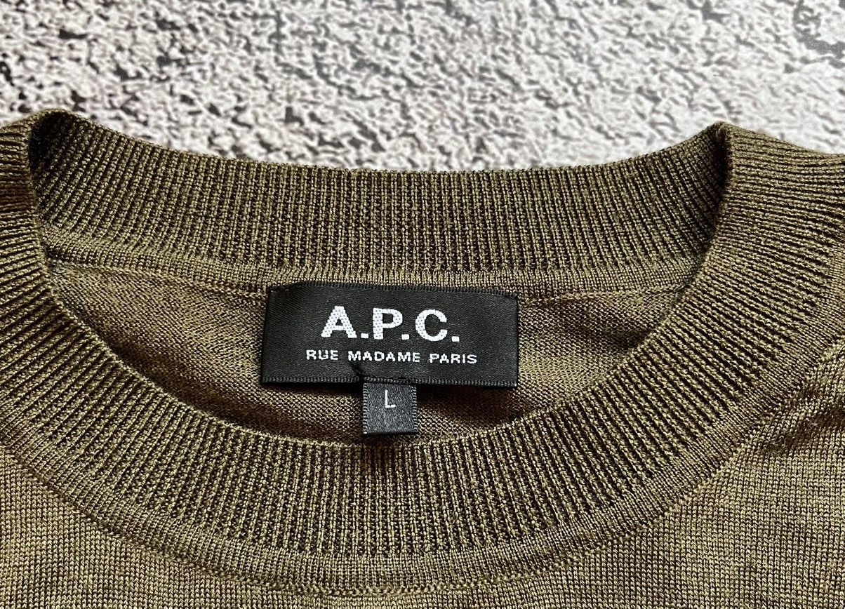 A.P.C. A.P.C. Wool-Silk Olive Green Sweater Size L Size US L / EU 52-54 / 3 - 5 Thumbnail