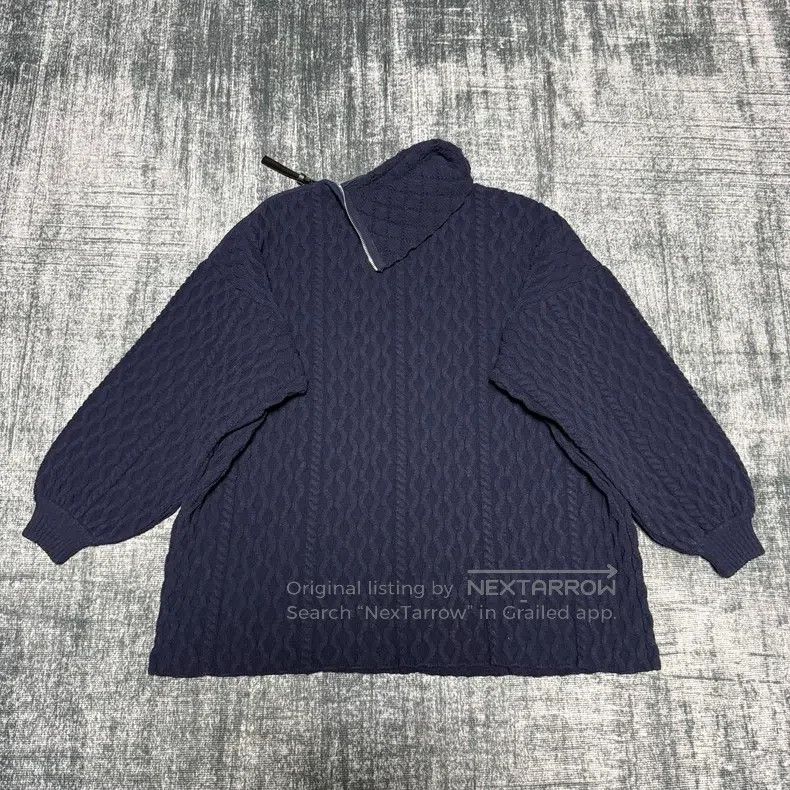 Loewe Loewe Dark blue ribbed zipper sweater Size M / US 6-8 / IT 42-44 - 1 Thumbnail