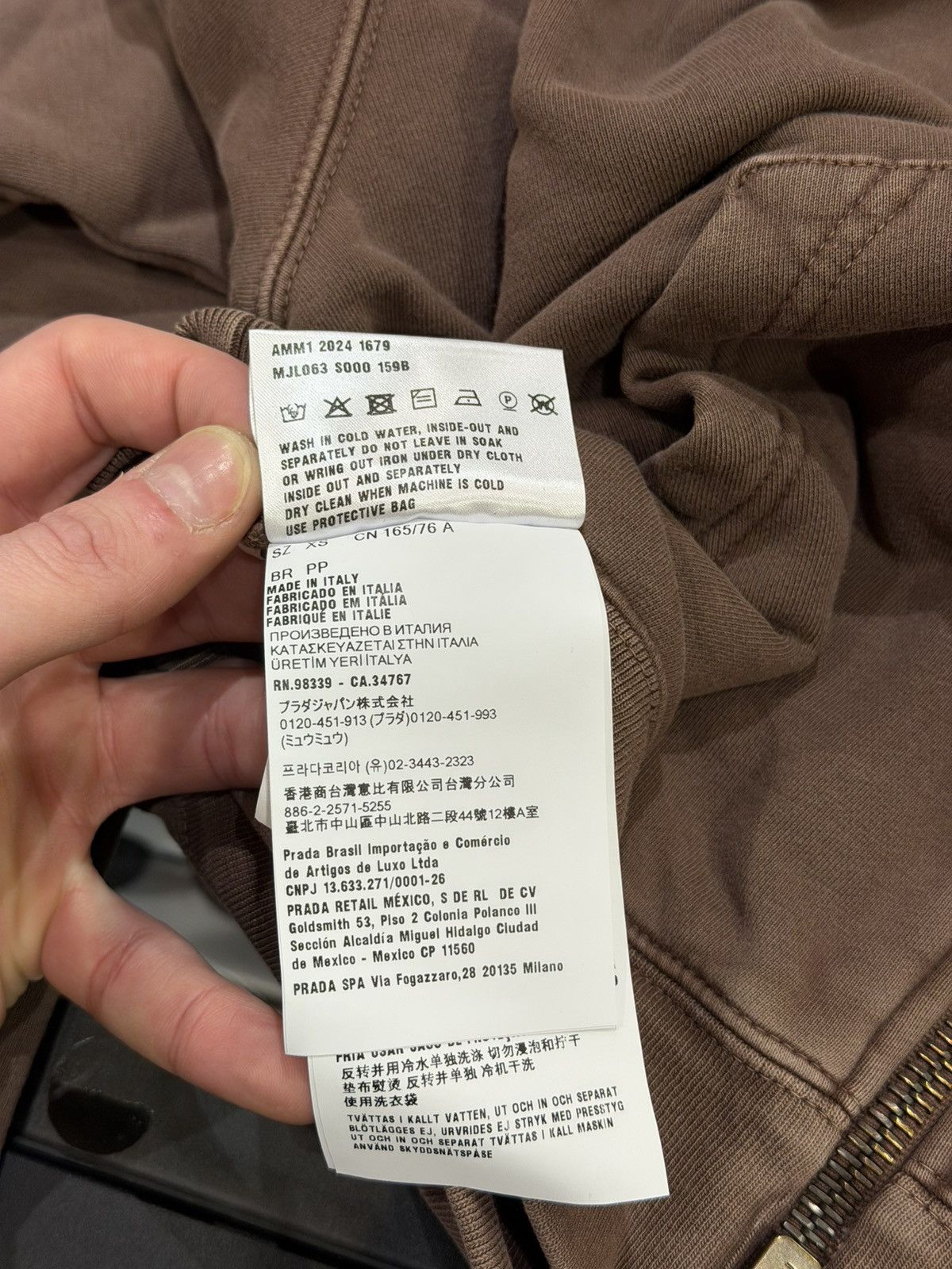Miu Miu Miu Miu Embroidered Zip Up Hoodie - Mocha Size US XS / EU 42 / 0 - 6 Thumbnail