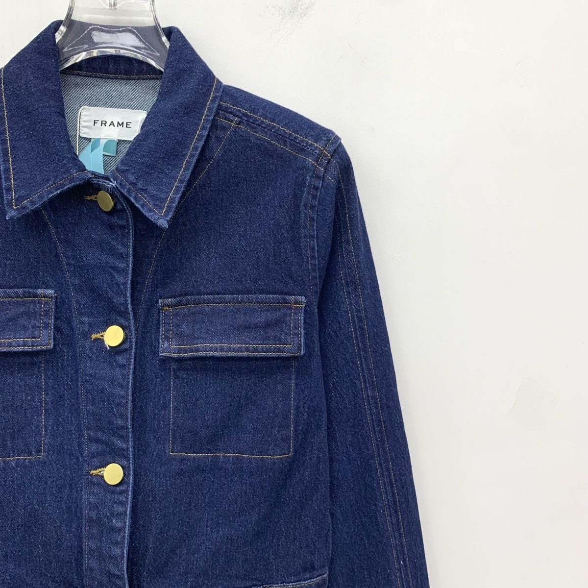 Frame FRAME Dark Lapel Long Sleeve Denim Jumpsuit K26WX Size 26" / US 2 / IT 38 - 3 Thumbnail