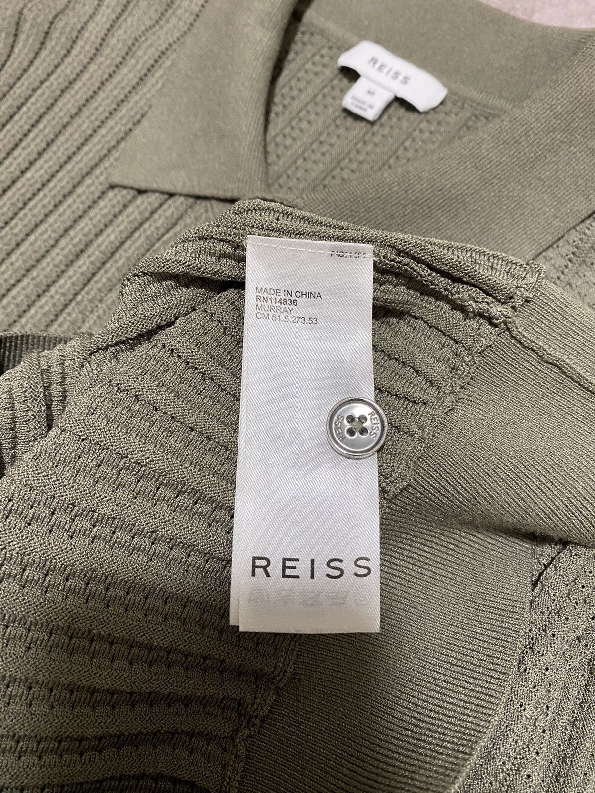 Reiss Rare Reiss 3/4 Sleeve Button Up Cardigan Viscose Khaki Size M / US 6-8 / IT 42-44 - 8 Thumbnail