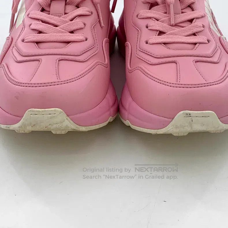 Gucci Gucci Pink logo letter print lace-up casual flat sneakers Size US 7 / IT 37 - 9 Thumbnail