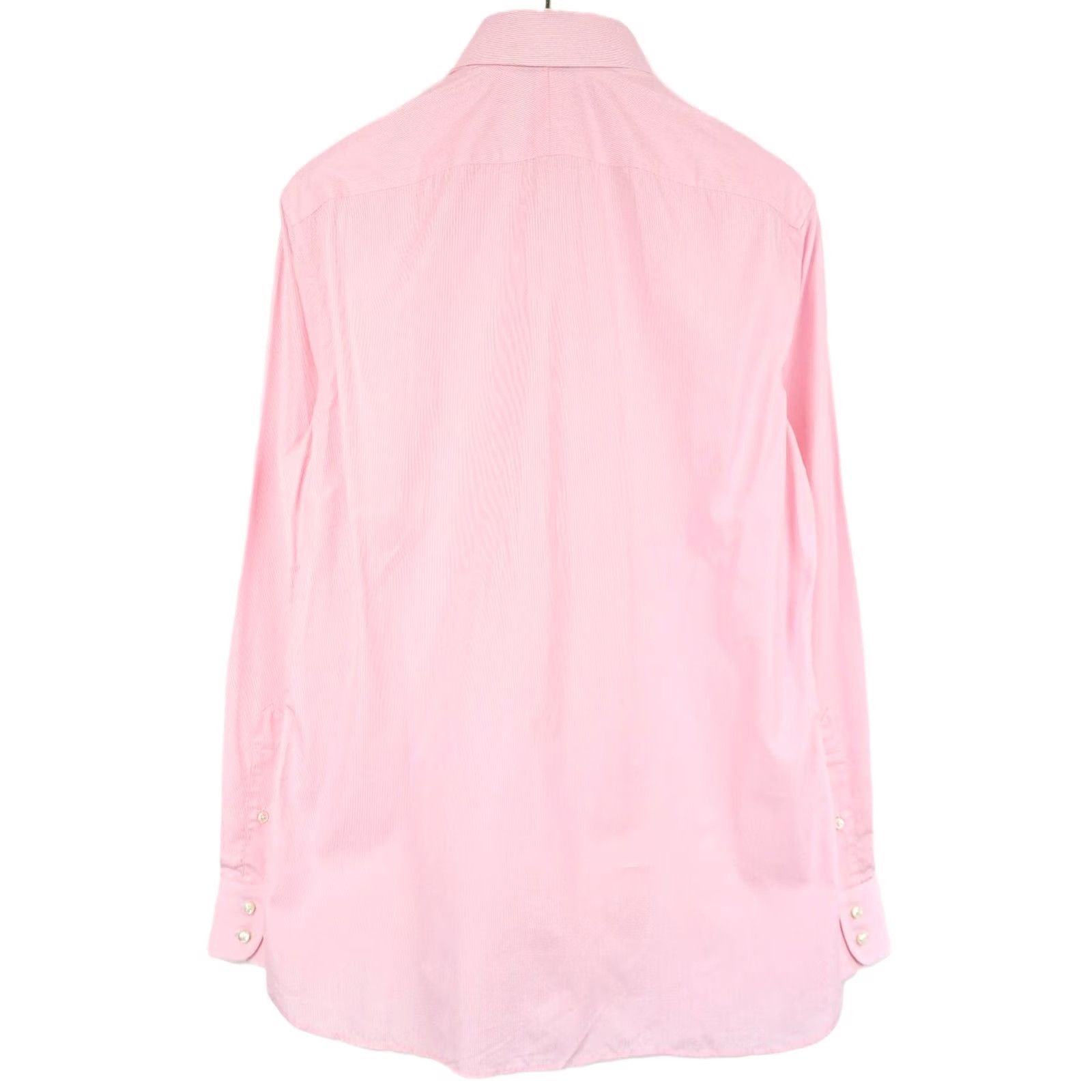Suitsupply SUITSUPPLY Shirt Men's XL Pink Spread Collar Button Up Long Sleeve Pinstriped Size US XL / EU 56 / 4 - 2 Thumbnail