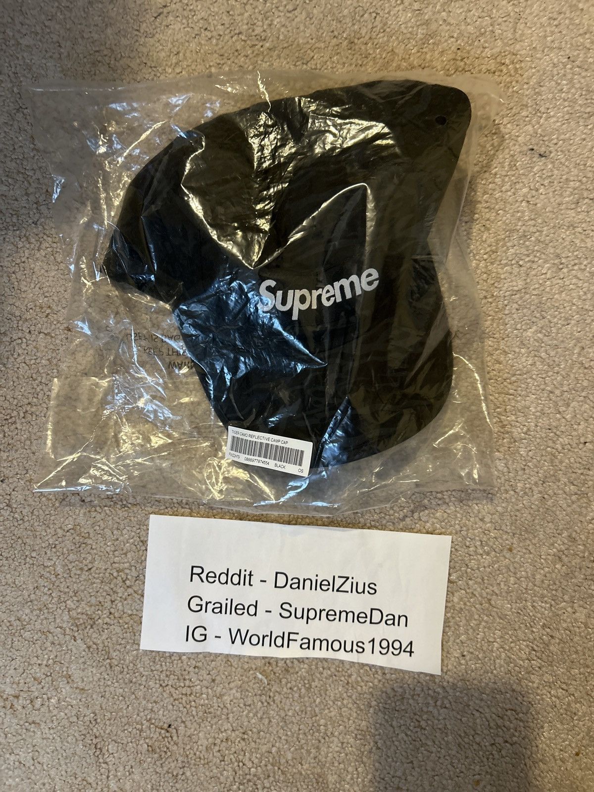 Supreme Supreme Tiger Camo Reflective Camp Cap 'Black' Size ONE SIZE - 4 Thumbnail