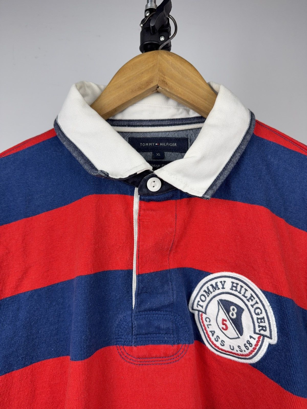 Tommy Hilfiger 00s Tommy Hilfiger Vintage Rugby Striped Long Sleeve Polo Size US L / EU 52-54 / 3 - 12 Thumbnail