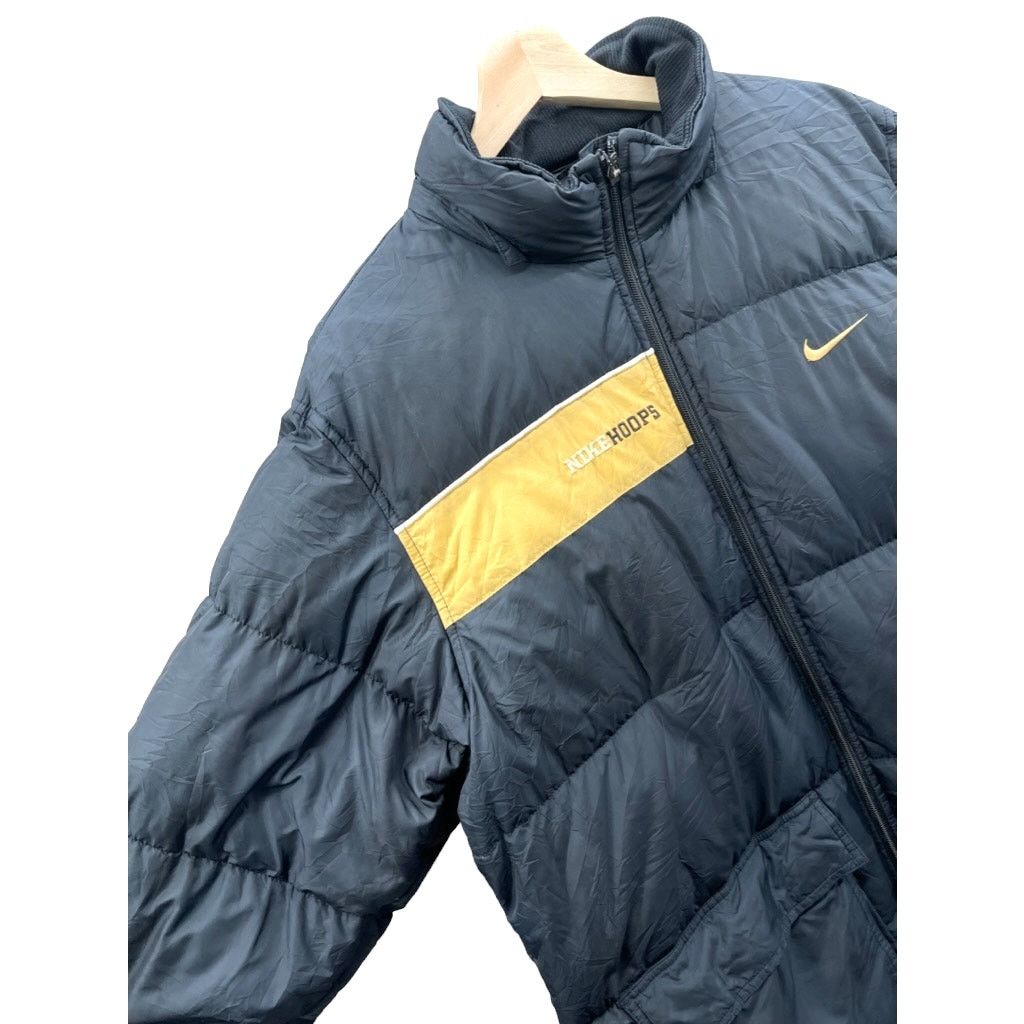 Nike × Vintage Vintage 2000's Nike Hoops Embroidered Down Puffer Jacket Size US L / EU 52-54 / 3 - 5 Thumbnail