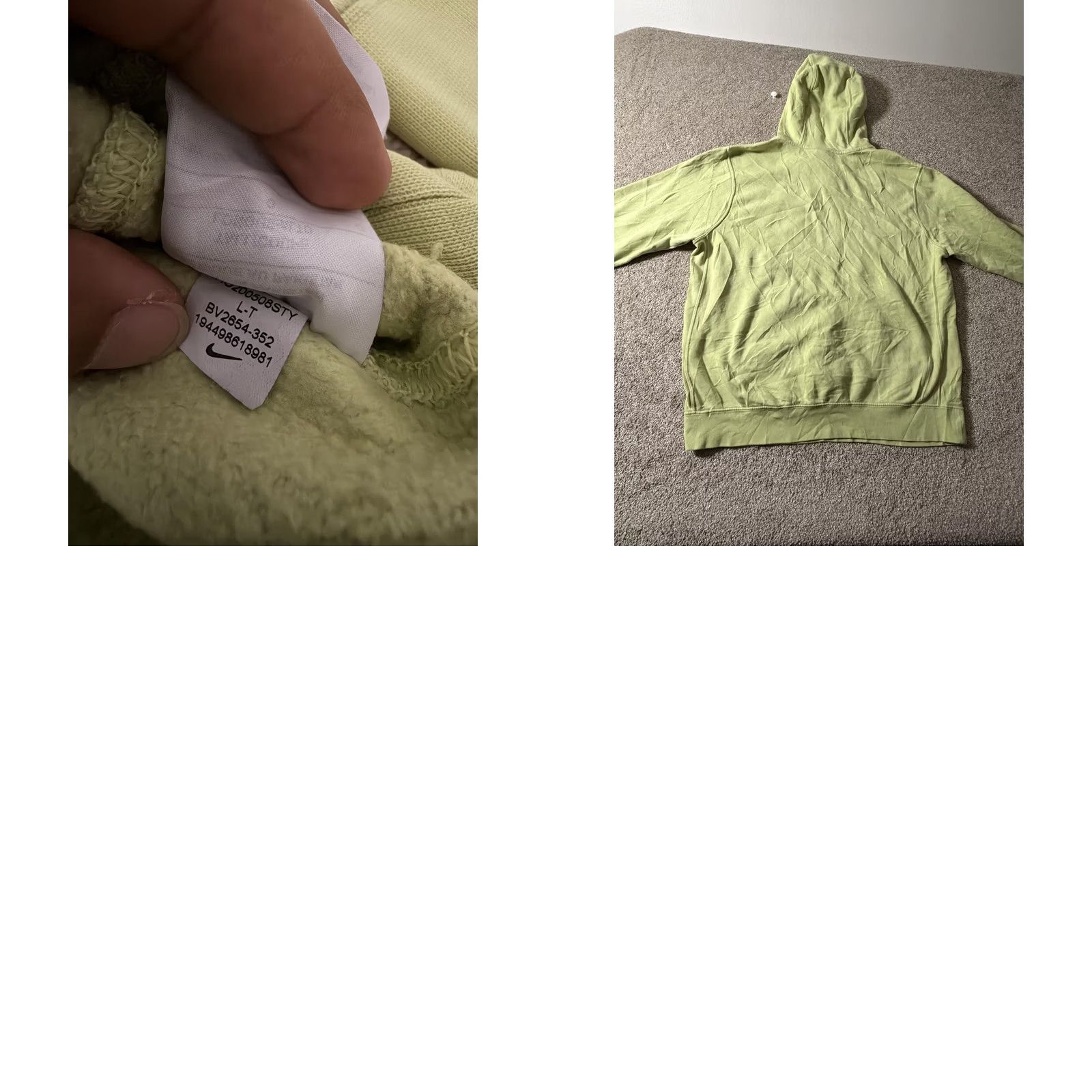 Nike Nike Club Fleece Hoodie LT Green Tall Pullover Swoosh Sweatshirt BV2654-352 Size US L / EU 52-54 / 3 - 8 Thumbnail