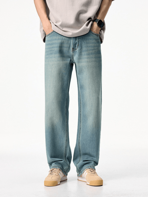 Japanese Brand × Jean Men's American loose wide-leg washed distressed jeans Size US 32 / EU 48 - 1 Thumbnail