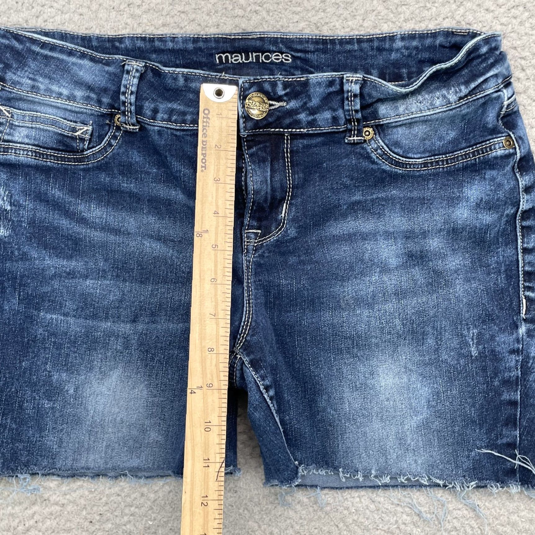 Vintage Maurice Jean Shorts Women Large Raw Cut Off Y2K Retro 90's American Preppy Rodeo Denim Size 36" / US 14 / IT 50 - 4 Thumbnail