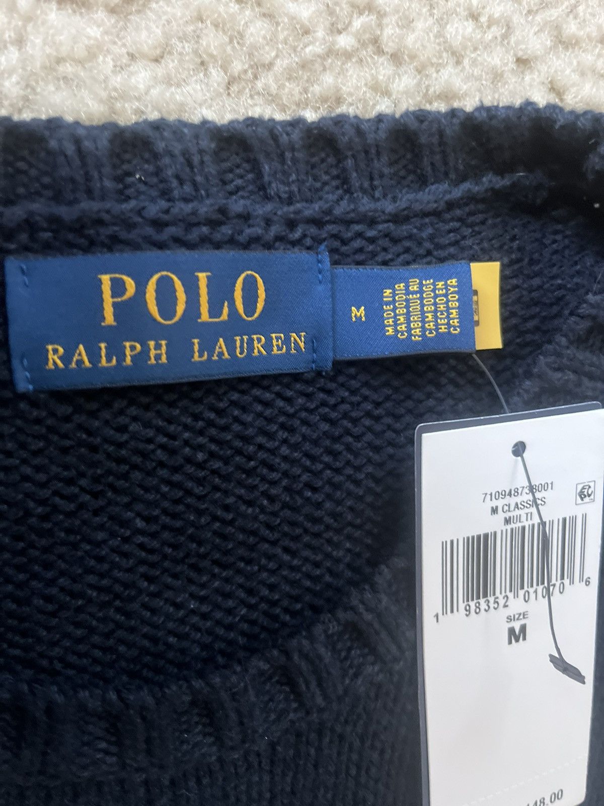 Polo Ralph Lauren navy blue polo knit sweater Size US M / EU 48-50 / 2 - 4 Thumbnail