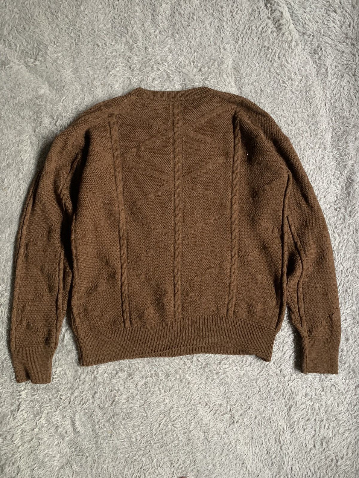 Burberry Vintage 90s Rare Colour Burberrys Cable knit Sweater Size US L / EU 52-54 / 3 - 9 Thumbnail