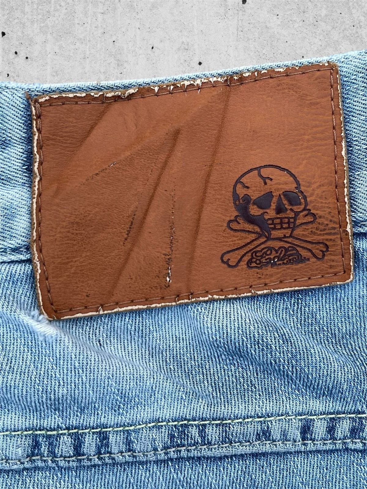 Ed Hardy × Jean 🔥 Ed Hardy Blue Distressed Denim Streetwear W31🔥 Size US 31 - 20 Thumbnail