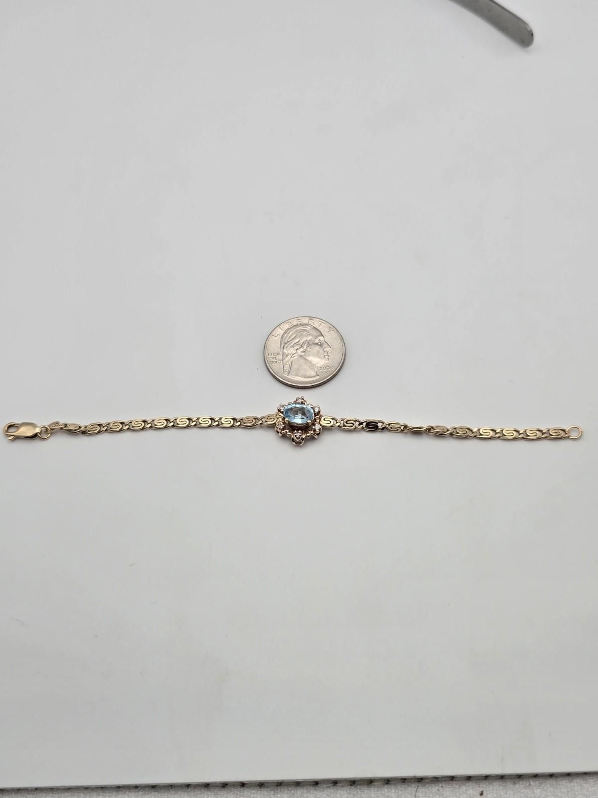 MR & MRS ITALY Vintage 14K Gold Sapphire Diamond Bracelet Italy Size ONE SIZE - 1 Thumbnail