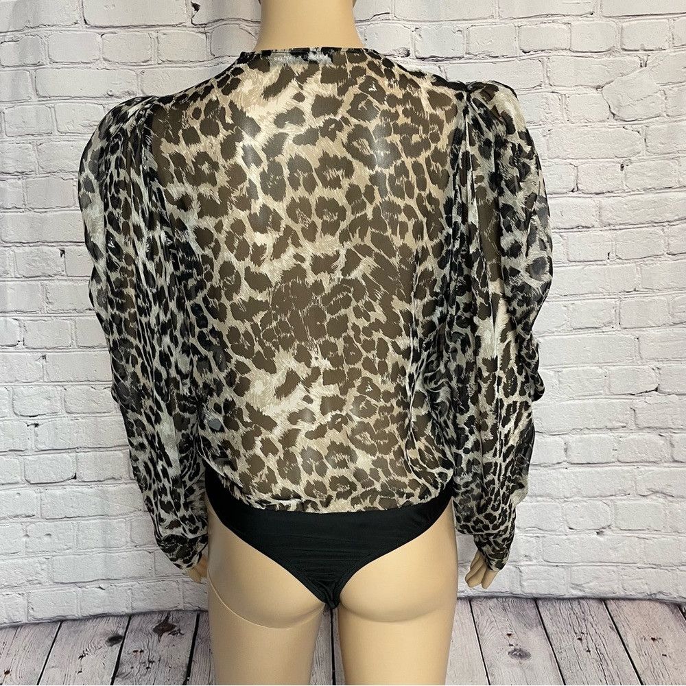 Other New Kimberly Taylor Annabelle Silk Bodysuit In Snow Leopard Size M / US 6-8 / IT 42-44 - 8 Thumbnail