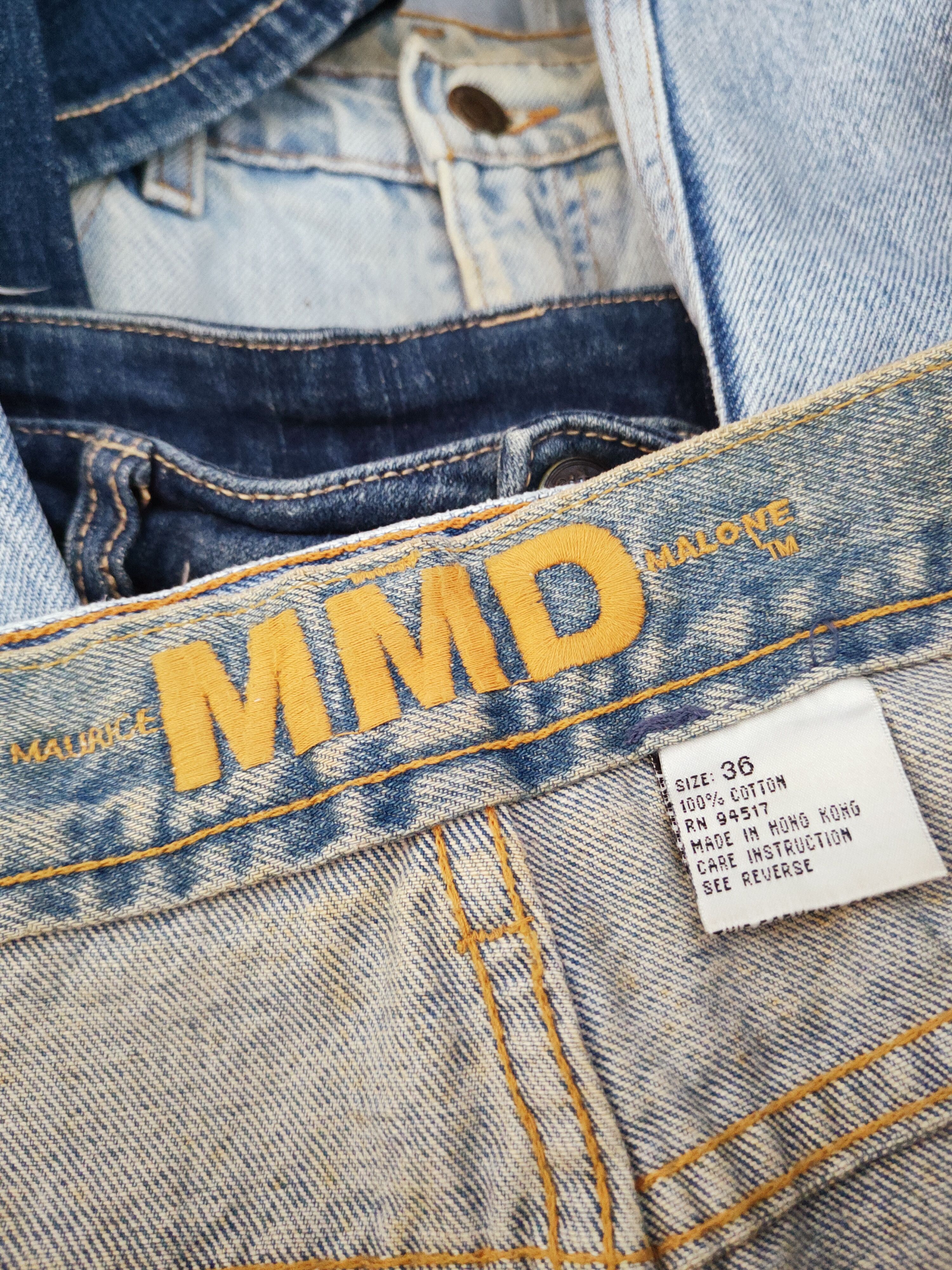 Japanese Brand × Vintage Super Rare Maurice Malone Blue Distressed Ripped Jeans Size US 37 - 20 Thumbnail
