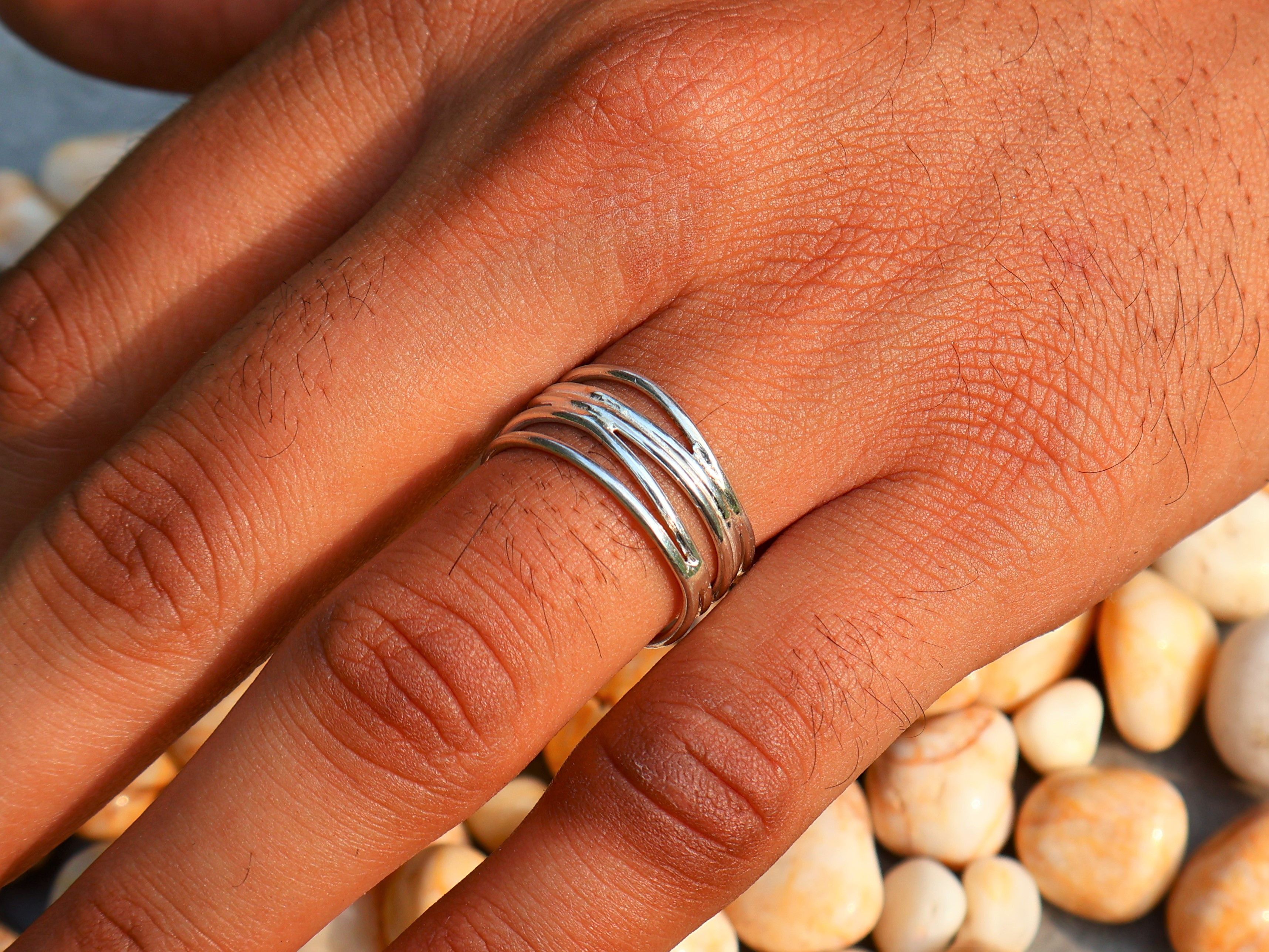 Handmade Rolling Ring, Sterling Silver Jewelry, Handmade Women Ring Size ONE SIZE - 6 Thumbnail
