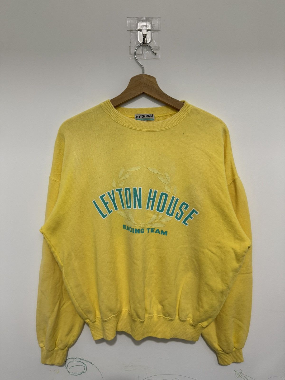 Vintage Japanese Brand Leyton House Racing Yellow Sweatshirt