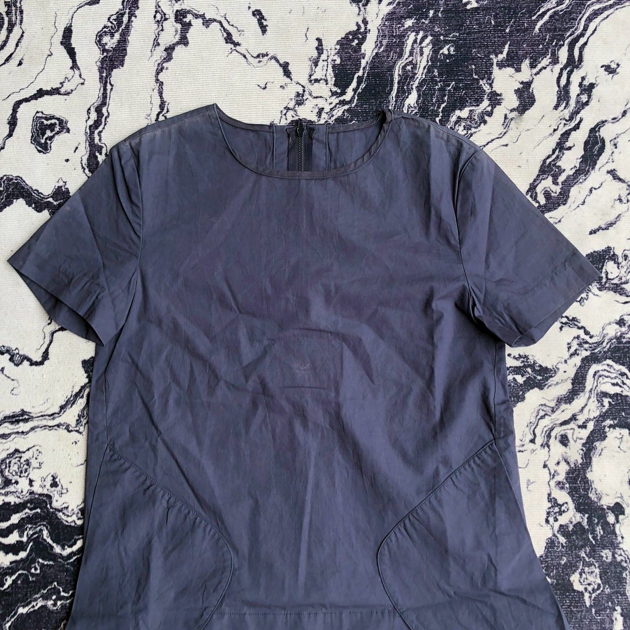Marni Vintage Marni Navy Ruffle Hem Cotton Top 38 Size XS / US 0-2 / IT 36-38 - 3 Thumbnail