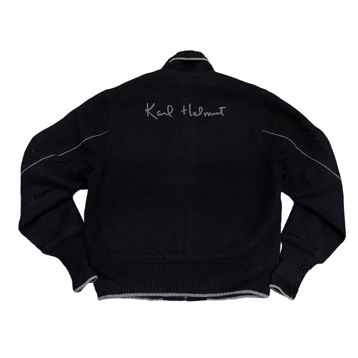image of Vintage Karl Helmut Wool Bomber Jacket in Black, Men's (Size Medium)