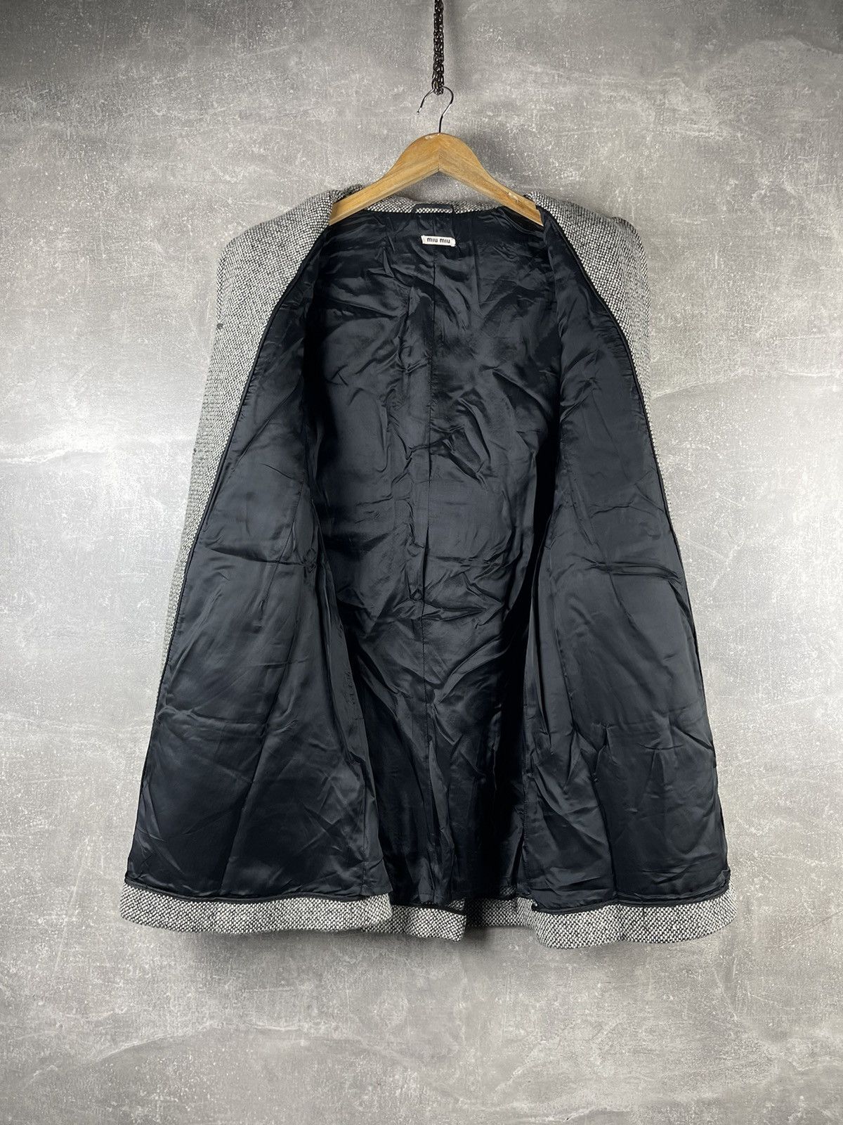 Miu Miu Miu Miu Wool Tailored Coat with Chain Belt Grey Size M / US 6-8 / IT 42-44 - 8 Thumbnail