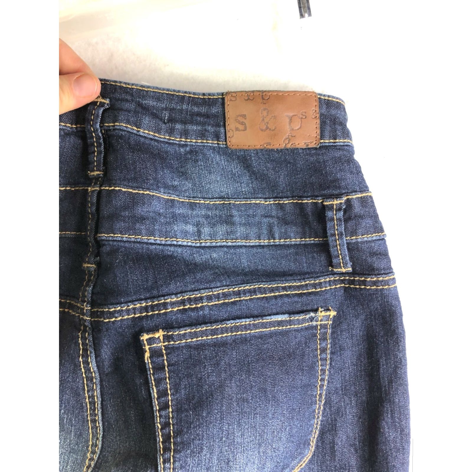 Vintage Standards & Practices Juniors Size 9 High Rise Skinny Dark Wash Blue Denim Jeans Size 30" / US 8 / IT 44 - 6 Thumbnail