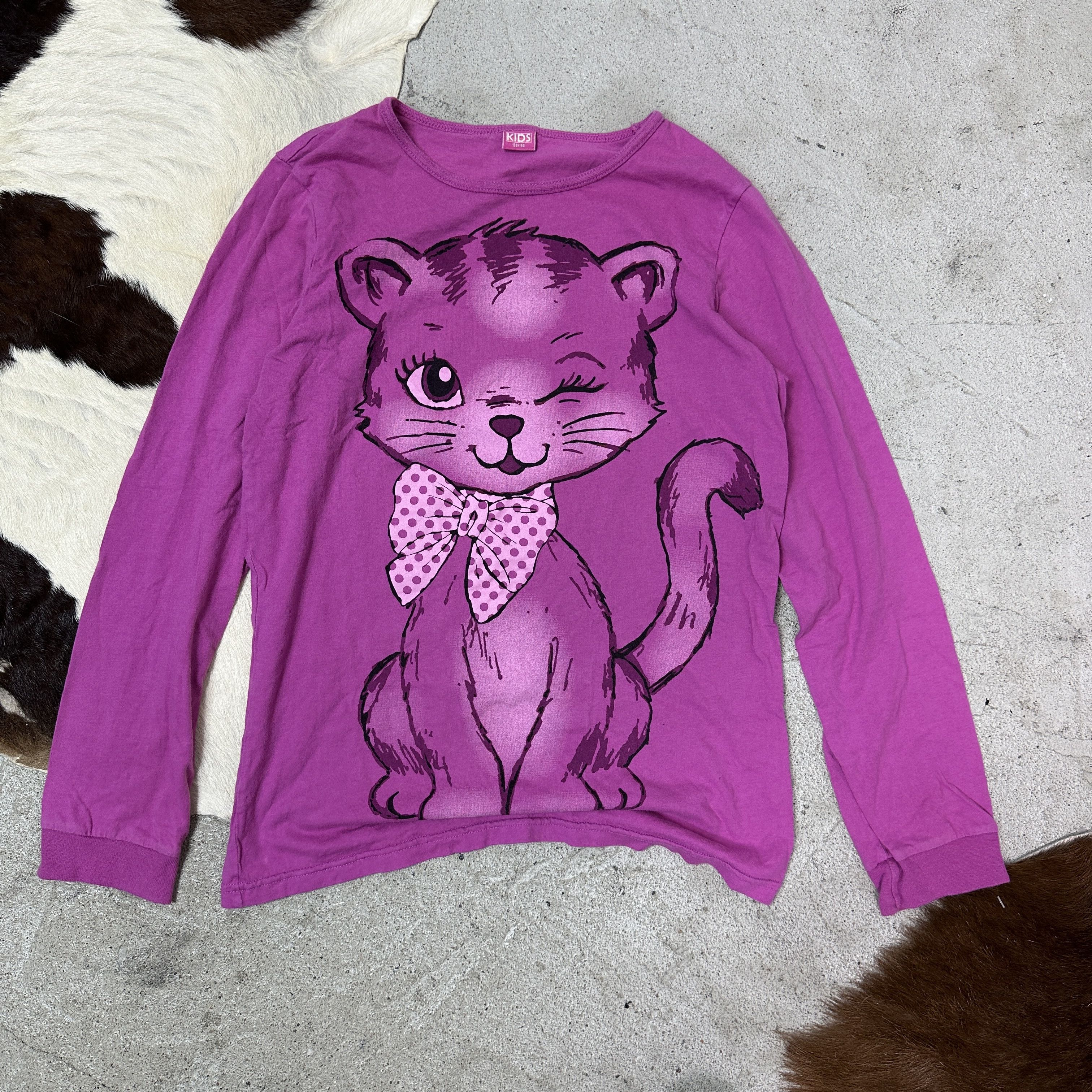 Vintage Vintage Fitted Cute Wink Cat Printed Longsleeve Y2K Size S / US 4 / IT 40 - 2 Thumbnail
