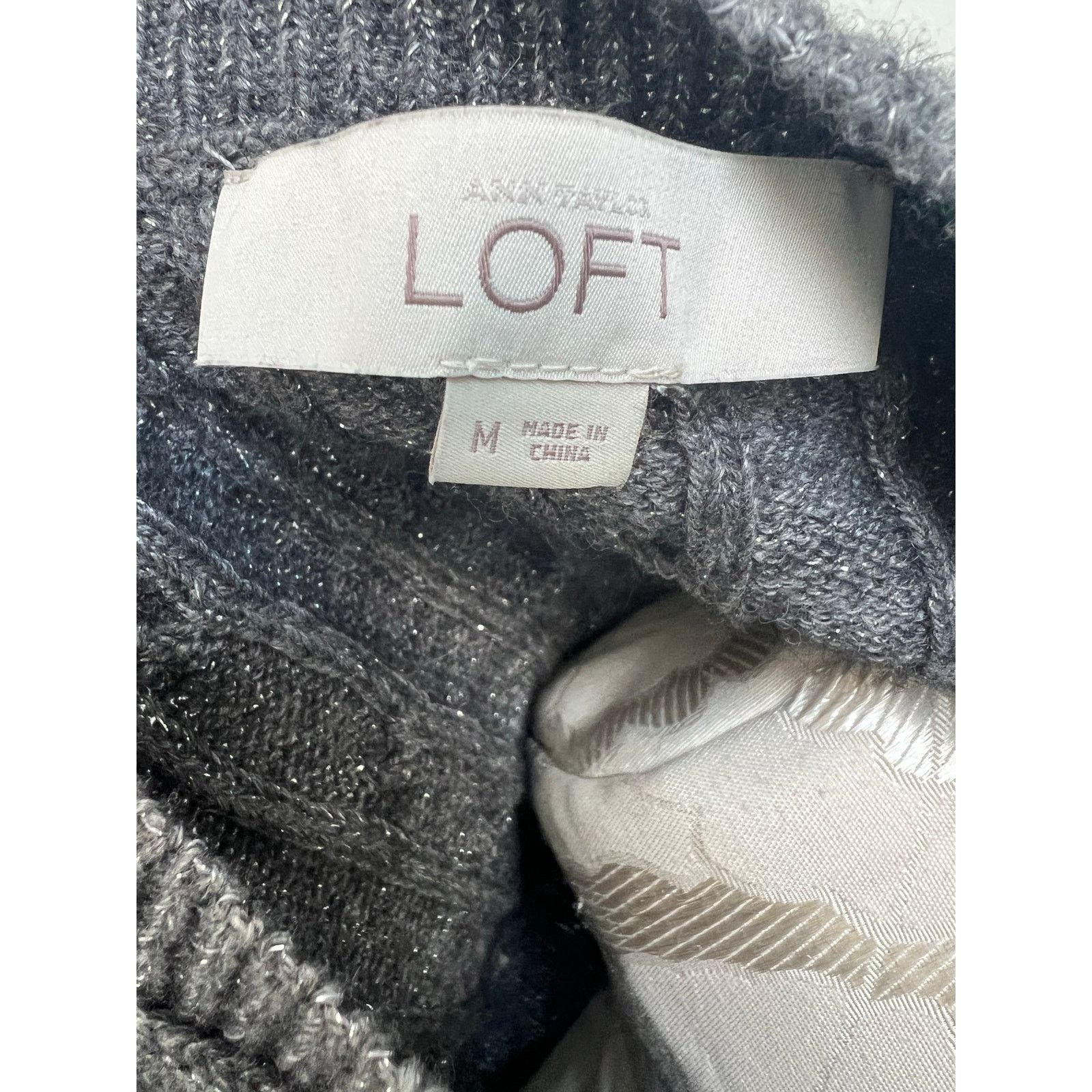 Ann Taylor Ann Taylor Loft Shimmer Cable Knit Sweater Medium Size M / US 6-8 / IT 42-44 - 7 Thumbnail