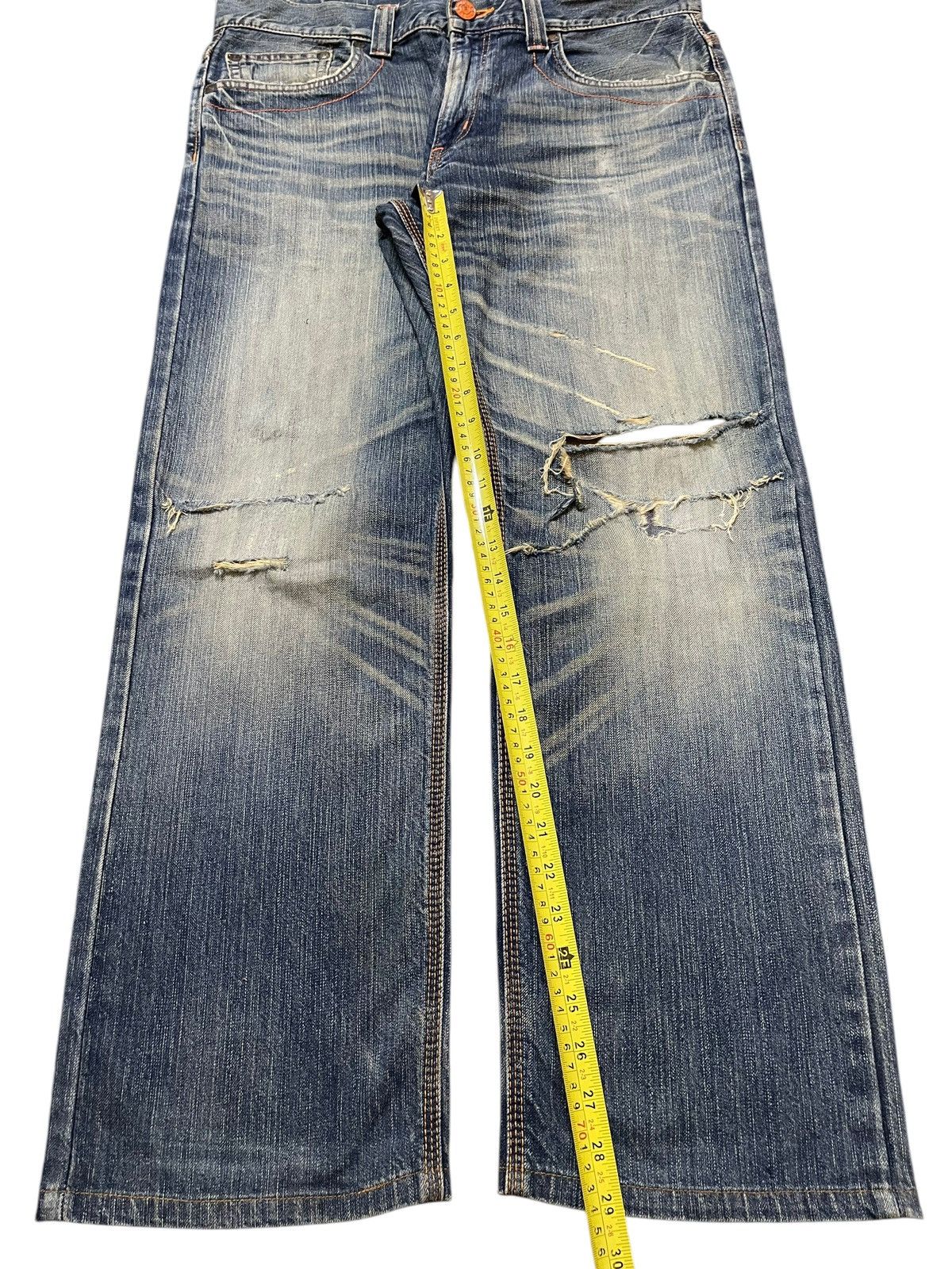 Edwin Vintage Edwin Faded Wash Style Distressed Baggy Jeans Size US 36 / EU 52 - 14 Thumbnail