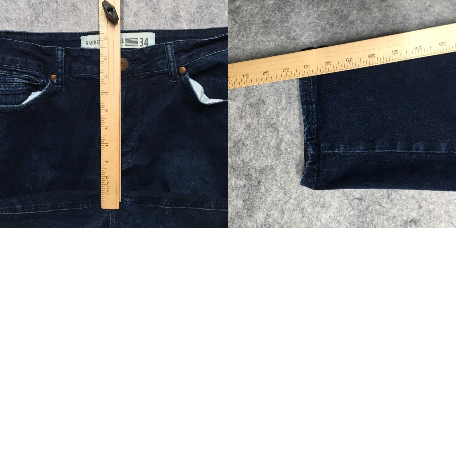 Vintage Barbell Apparel Jeans Mens 34x32 Dark Blue Straight Athletic Fit Stretch Denim Size US 34 / EU 50 - 9 Thumbnail