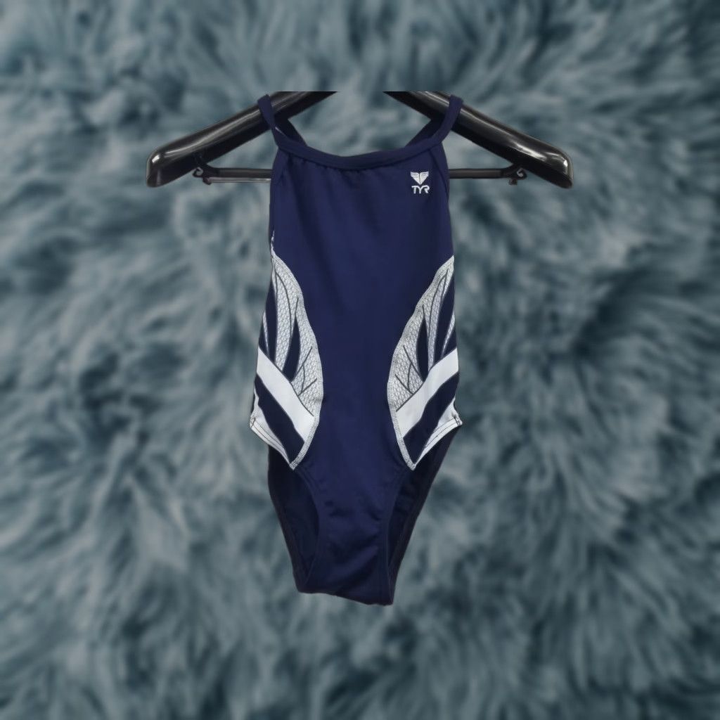Vintage TYR Swimsuit Girls Navy Blue SIZE XXS 14-16 One Piece Tank Nylon Polyester Spandex Blue Teens 2XS Girls Size ONE SIZE - 1 Thumbnail