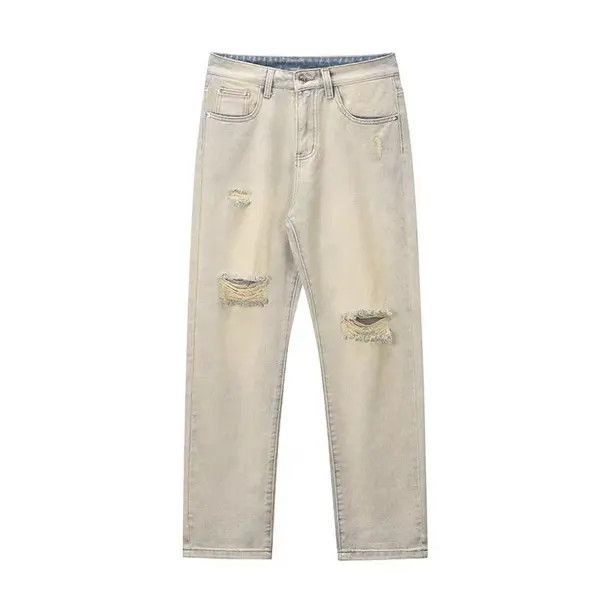 Japanese Brand VIBE Street washed distressed yellowed ripped jeans Size US 30 / EU 46 - 5 Thumbnail