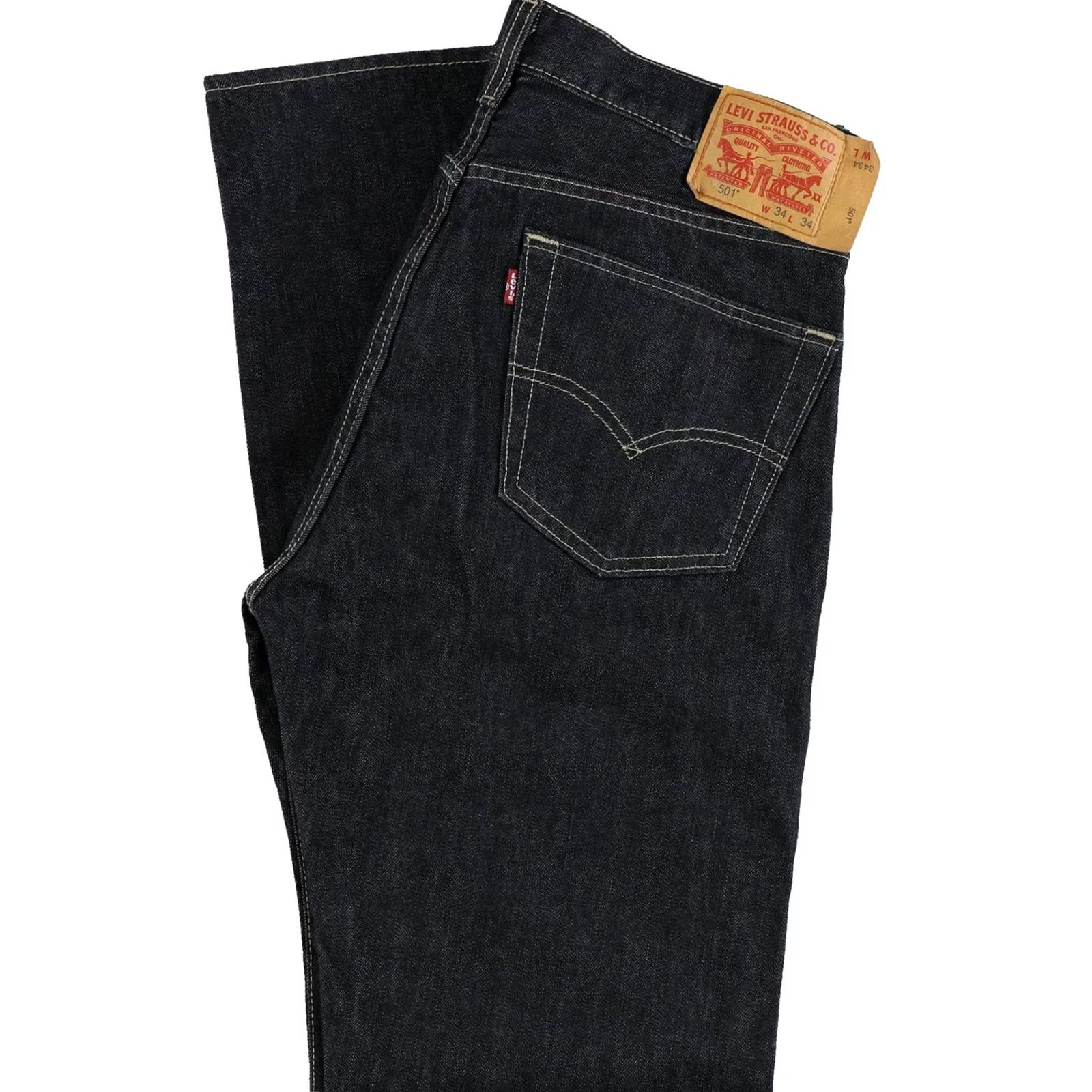 Levi's Levi's Mens Original 501 Regular Straight Leg Jeans darkblue 40 Size US 40 / EU 56 - 2 Thumbnail