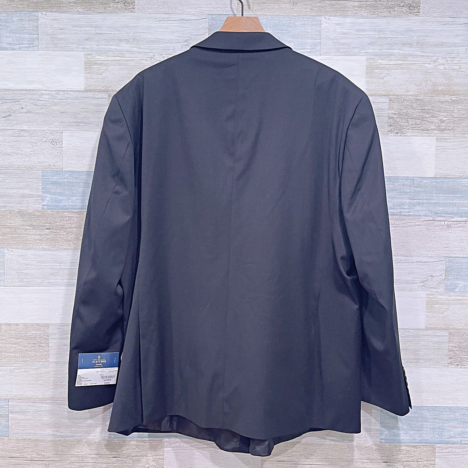 Stafford Stafford Stretch Travel Suit Separate Jacket Black 52 Portly Size 52R - 5 Thumbnail