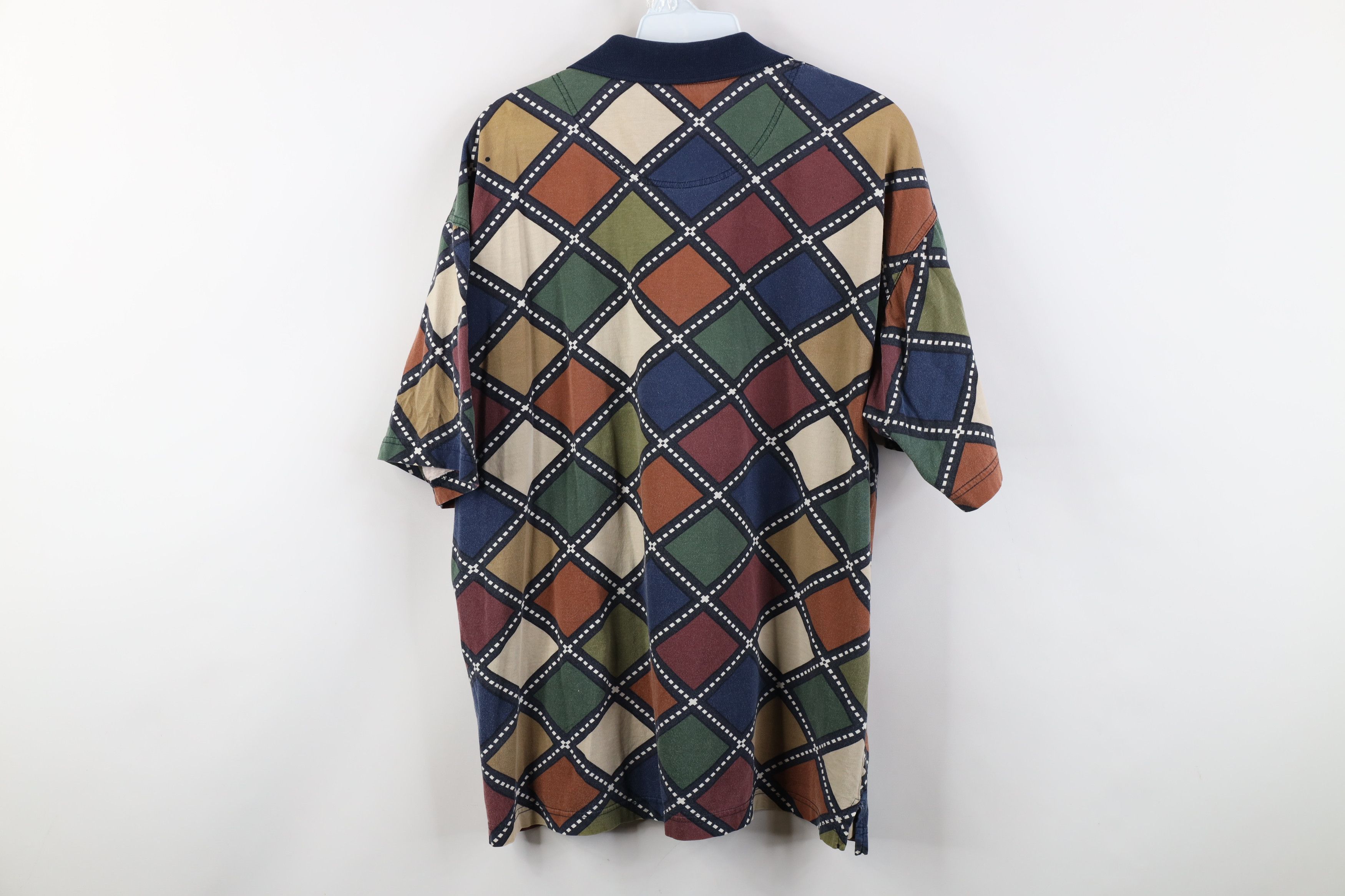 Vintage Vintage 90s Streetwear Rainbow Argyle Diamond Polo Shirt Size US L / EU 52-54 / 3 - 12 Thumbnail