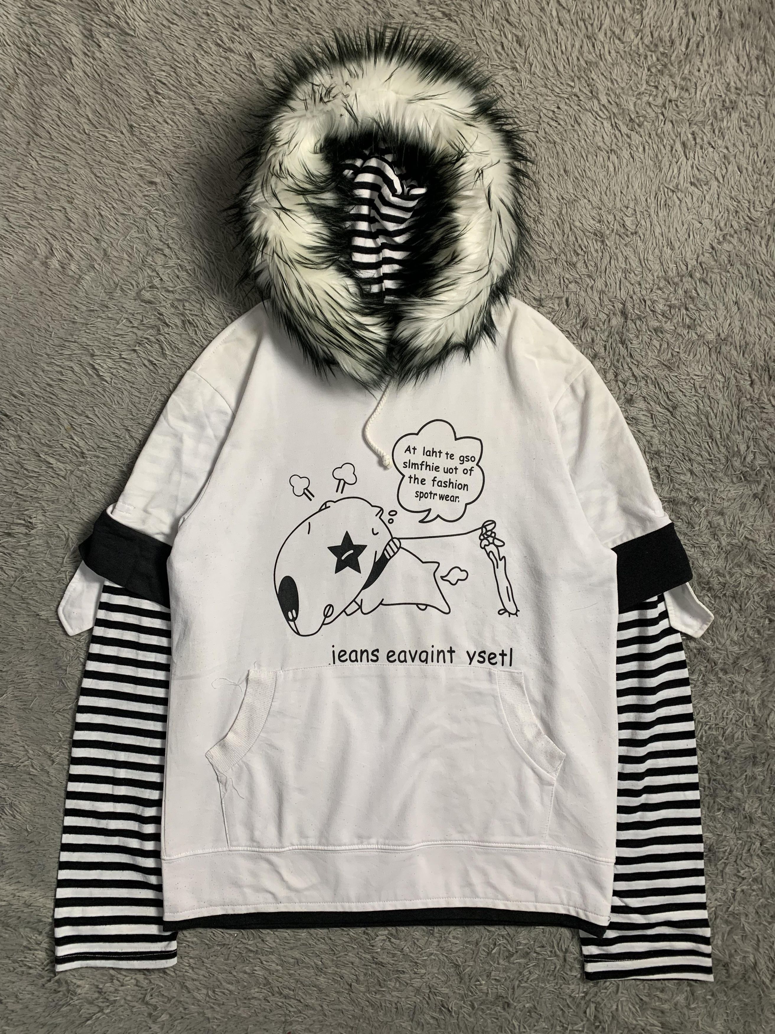 トップス L.G.B. FUR HOODIE Cute LGB If Six Was Nine Hysteric Glamour Style Faux Fur Zip