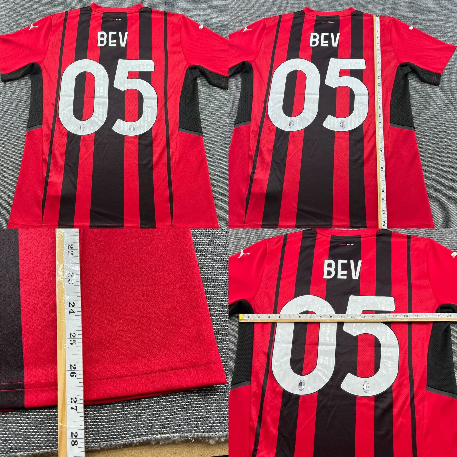 Puma PUMA AC Milan 2021 2022 Home Football Jersey Shirt Medium Multicolor Short Sleeve Crew Neck Mens Soccer Shirt Size US M / EU 48-50 / 2 - 8 Thumbnail