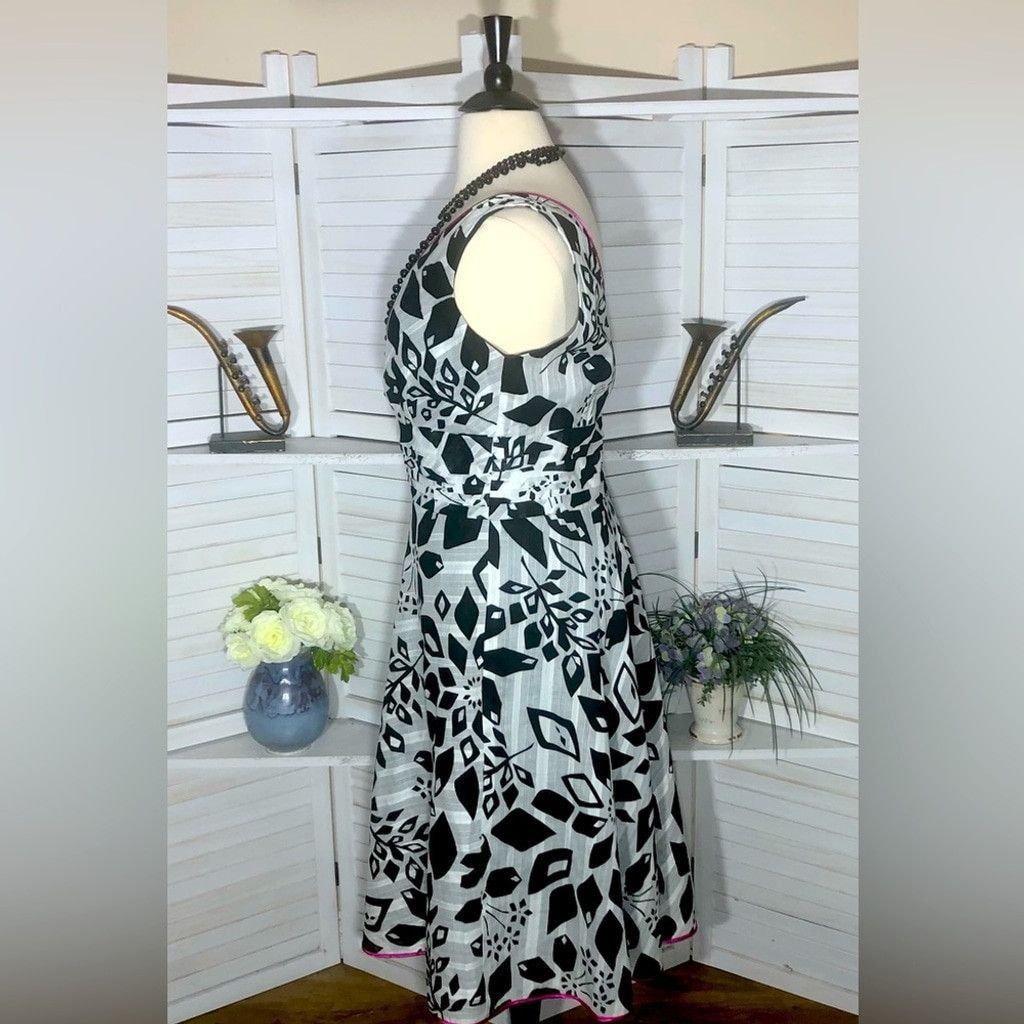 Vintage NWT Lane Bryant plus size Black White Floral Dress Sz 22 Size 3XL / US 20-22 - 4 Thumbnail