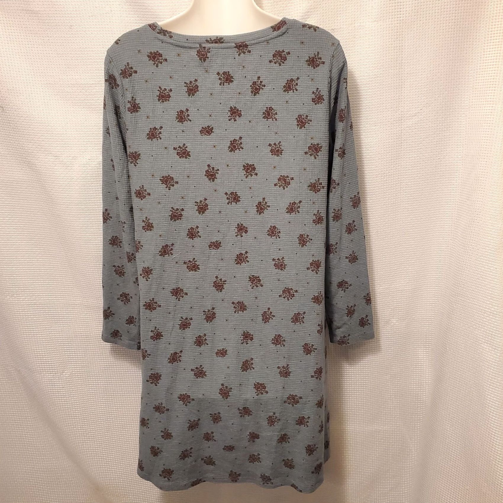 Toad&Co - TOAD & Co. Waffle Knit Dress Womens Size M Blue Floral Long Sleeve Boho Size M / US 6-8 / IT 42-44 - 4 Thumbnail