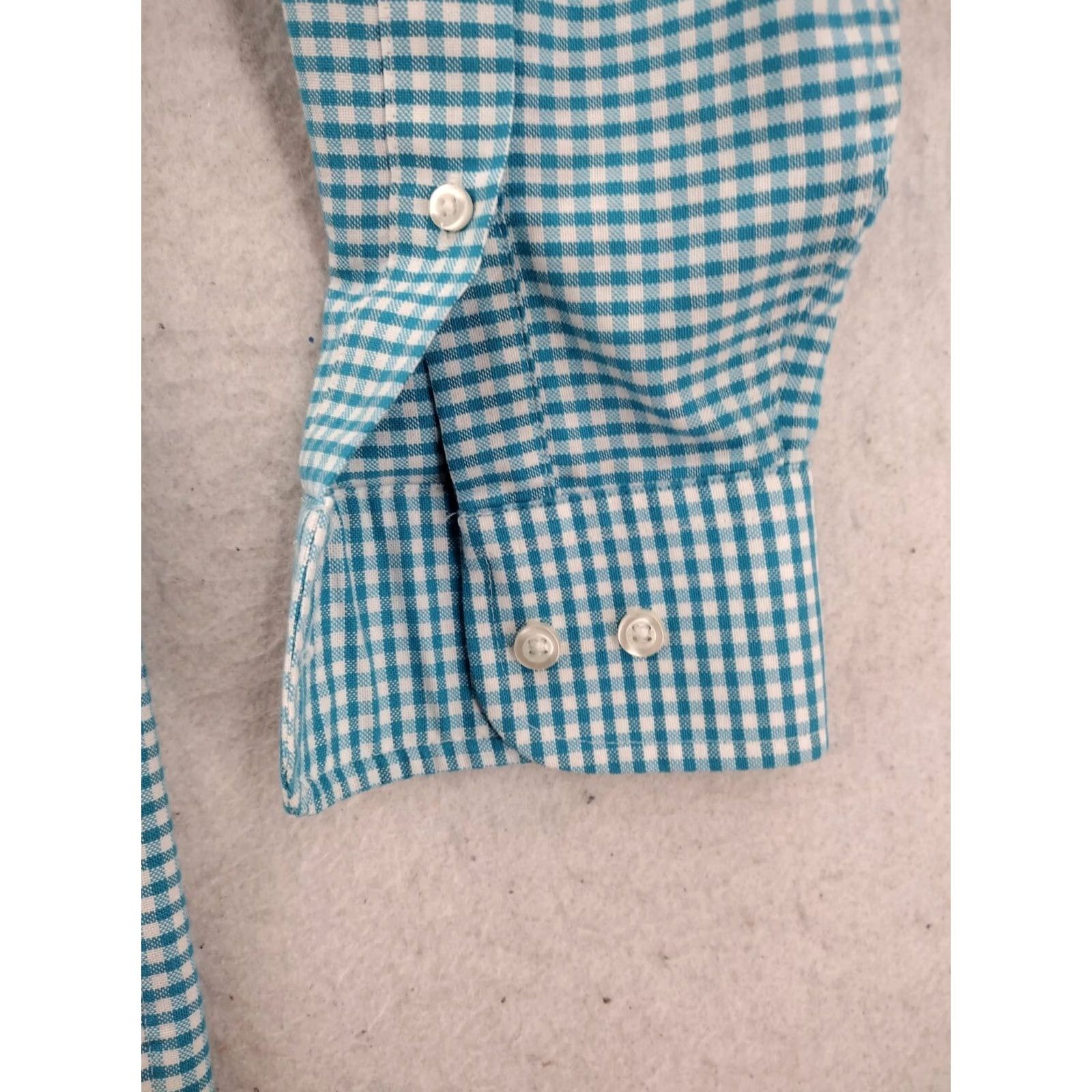 Stafford Stafford Shirt Mens XL Blue Check Lightweight Cotton Dress Shirt Size US XL / EU 56 / 4 - 2 Thumbnail